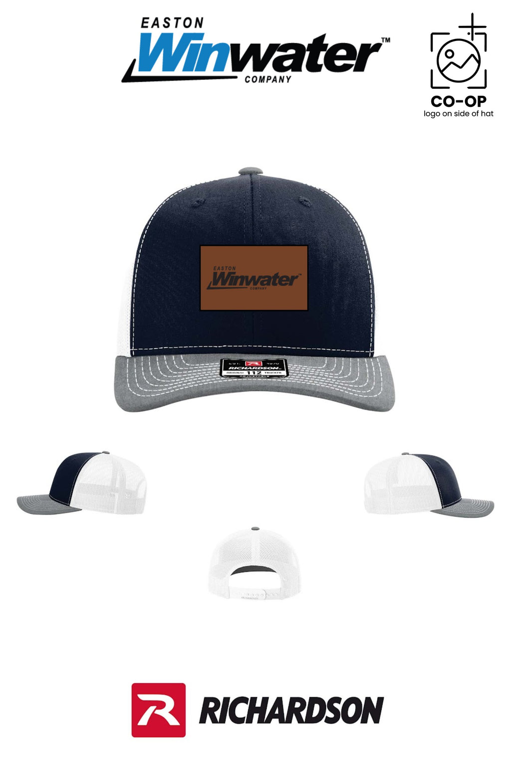 *LEATHER PATCH* Richardson 112 Trucker Cap - Easton Winwater - Pack of 25