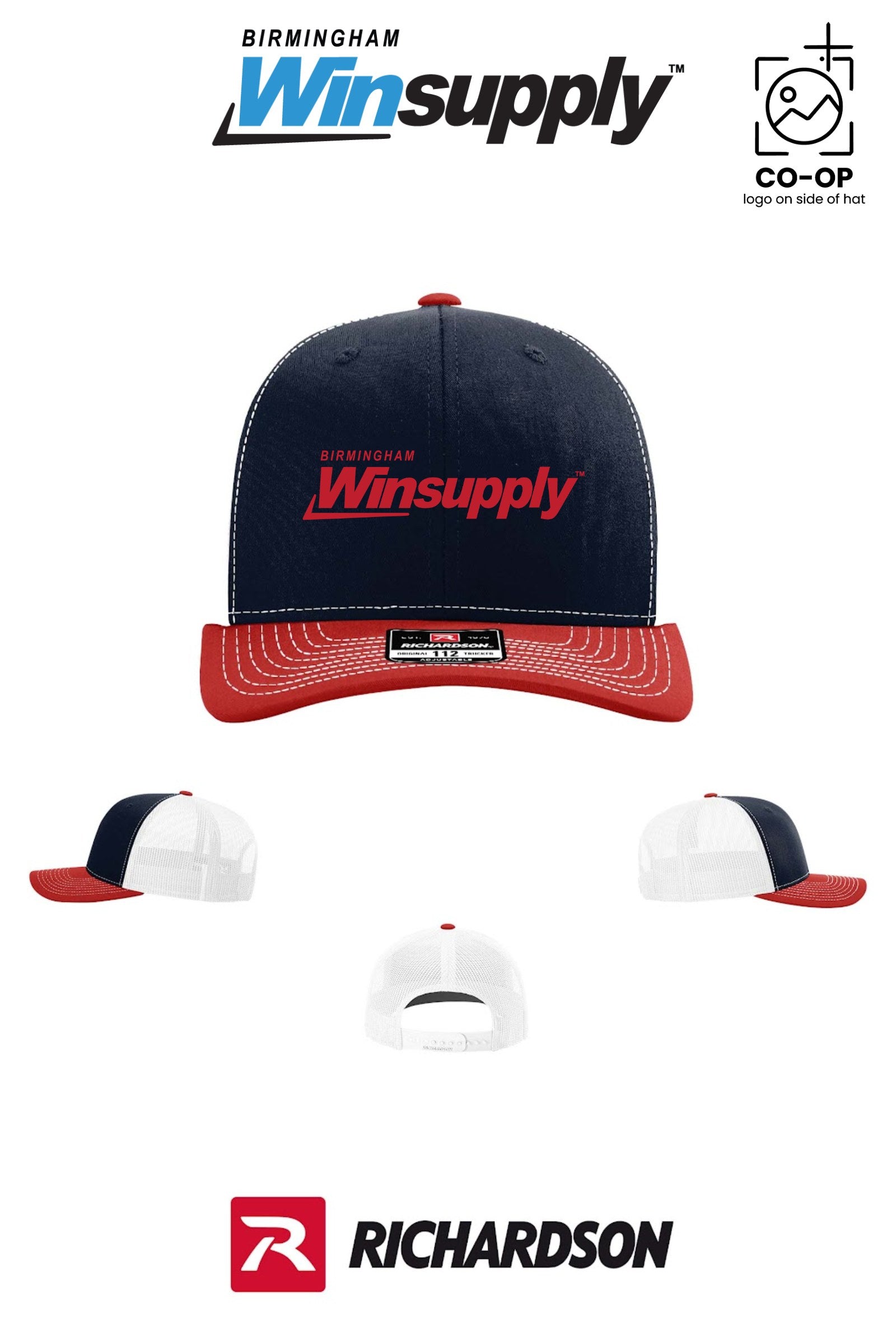 Richardson 112 Trucker Cap *Red Logo* - Birmingham Winsupply