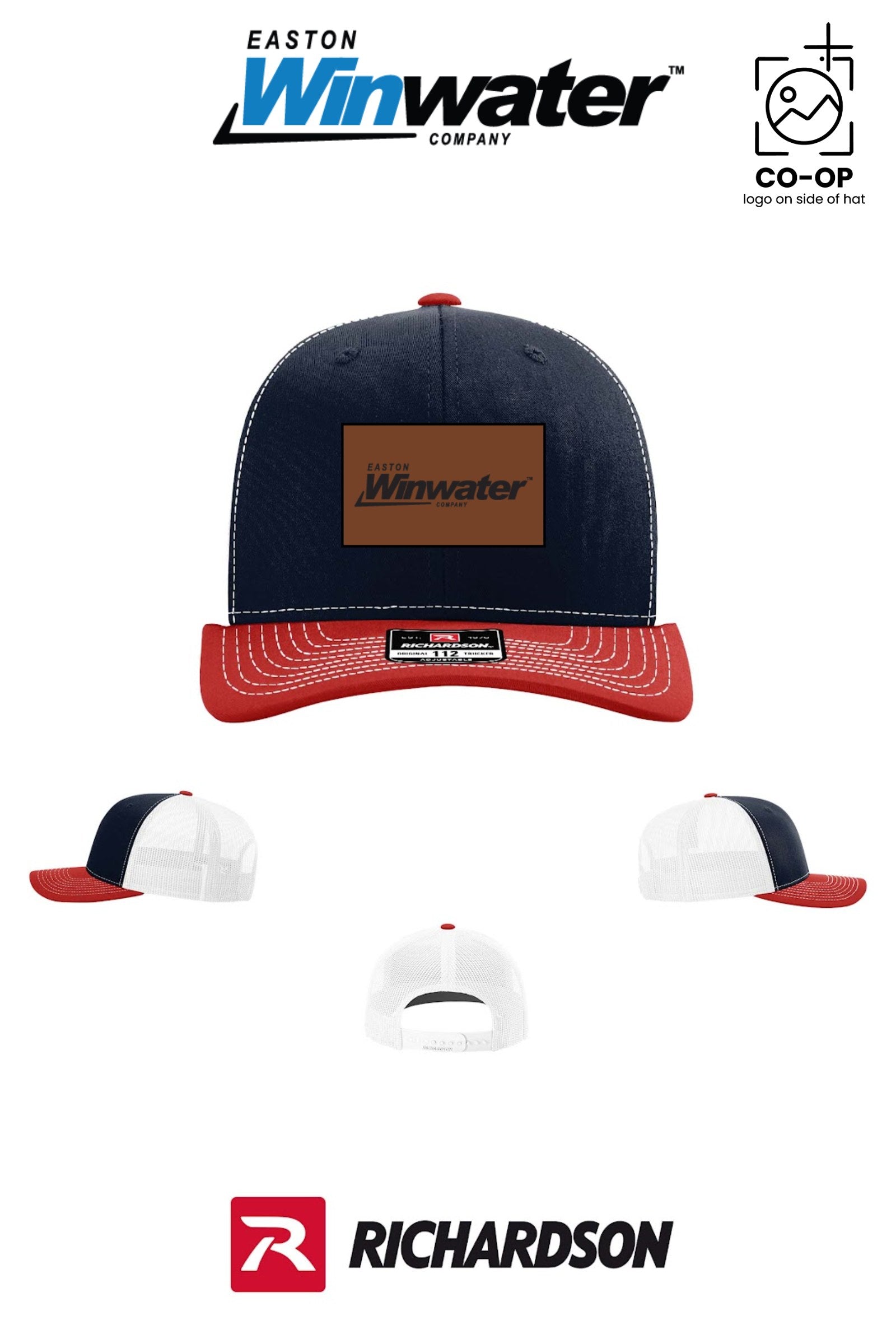 *LEATHER PATCH* Richardson 112 Trucker Cap - Easton Winwater - Pack of 25
