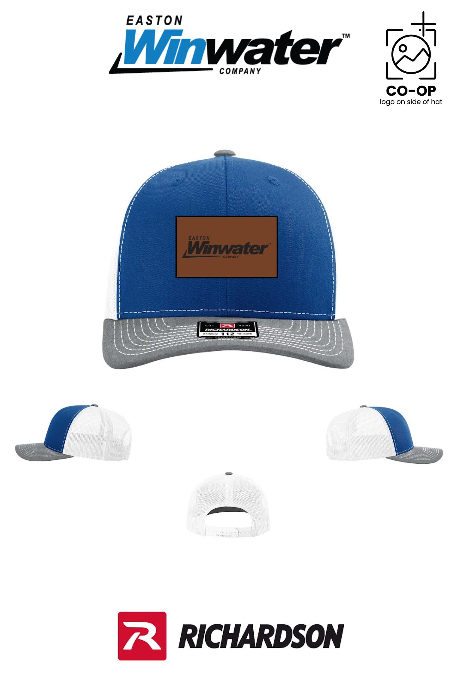*LEATHER PATCH* Richardson 112 Trucker Cap - Easton Winwater - Pack of 25