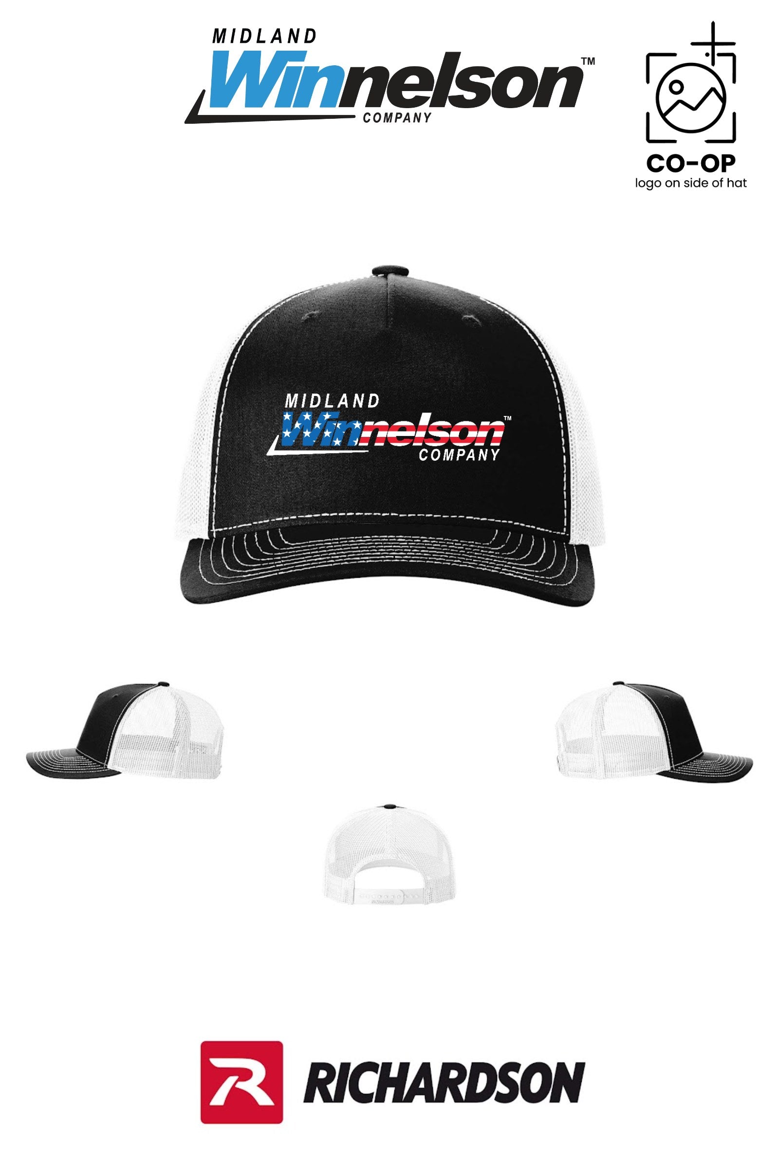 Richardson 112FP Five-Panel Trucker - Midland Winnelson - Patriot