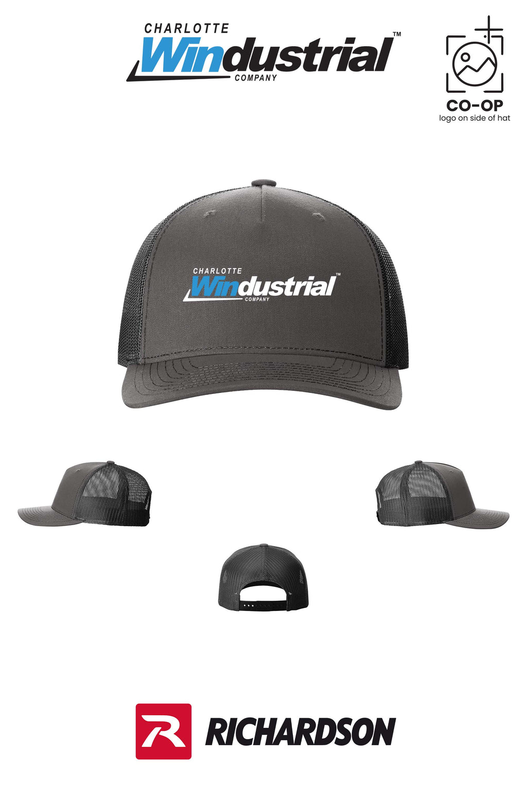 Richardson 112FP Five-Panel Trucker - Charlotte Windustrial
