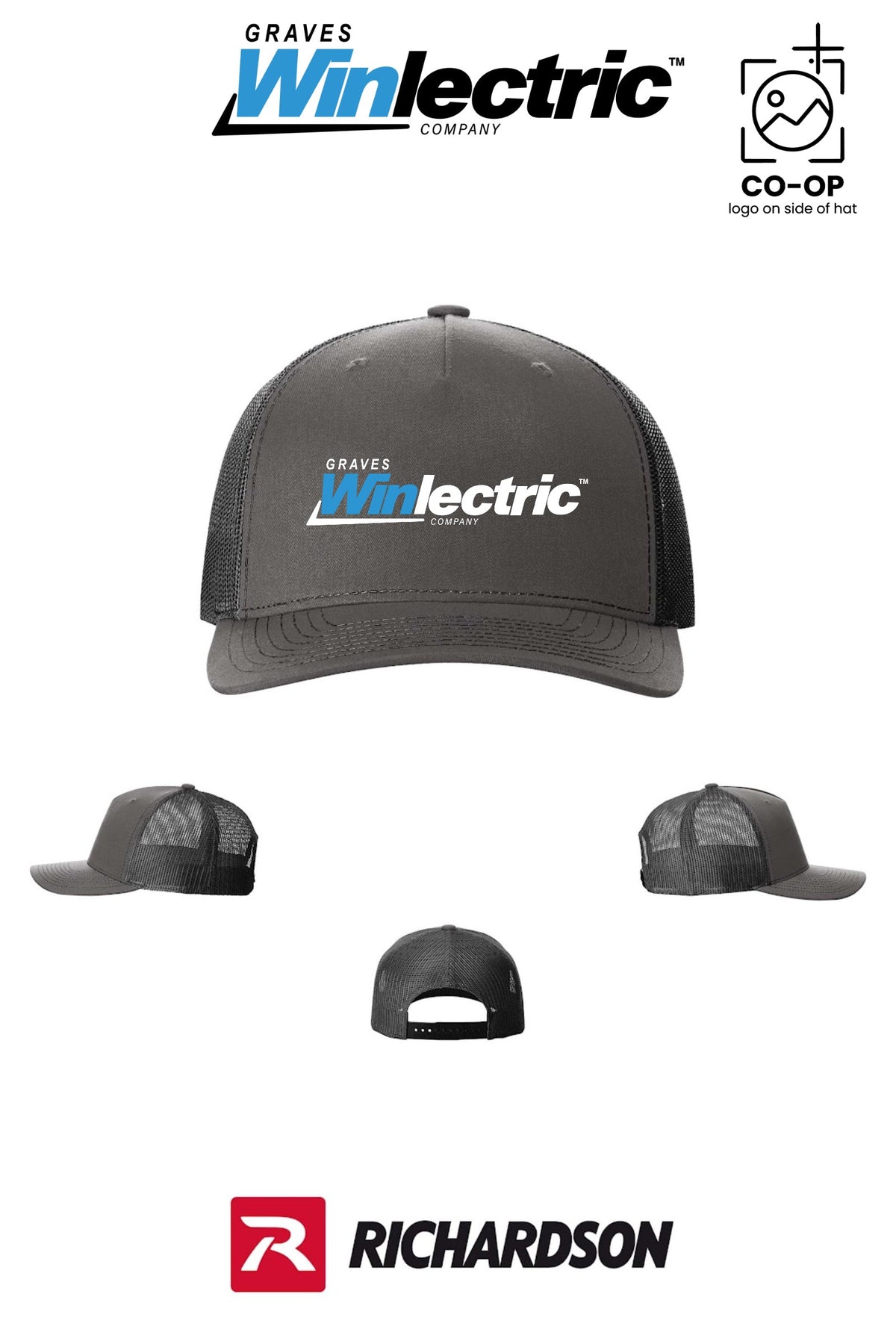 Richardson 112FP Five-Panel Trucker - Graves Winlectric