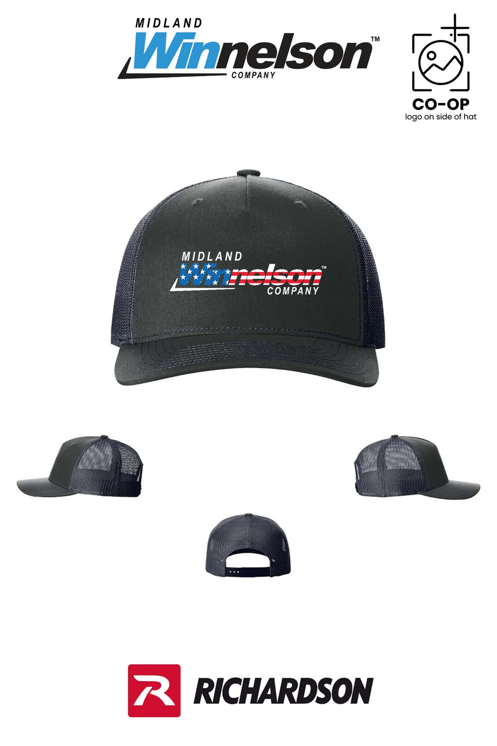 Richardson 112FP Five-Panel Trucker - Midland Winnelson - Patriot