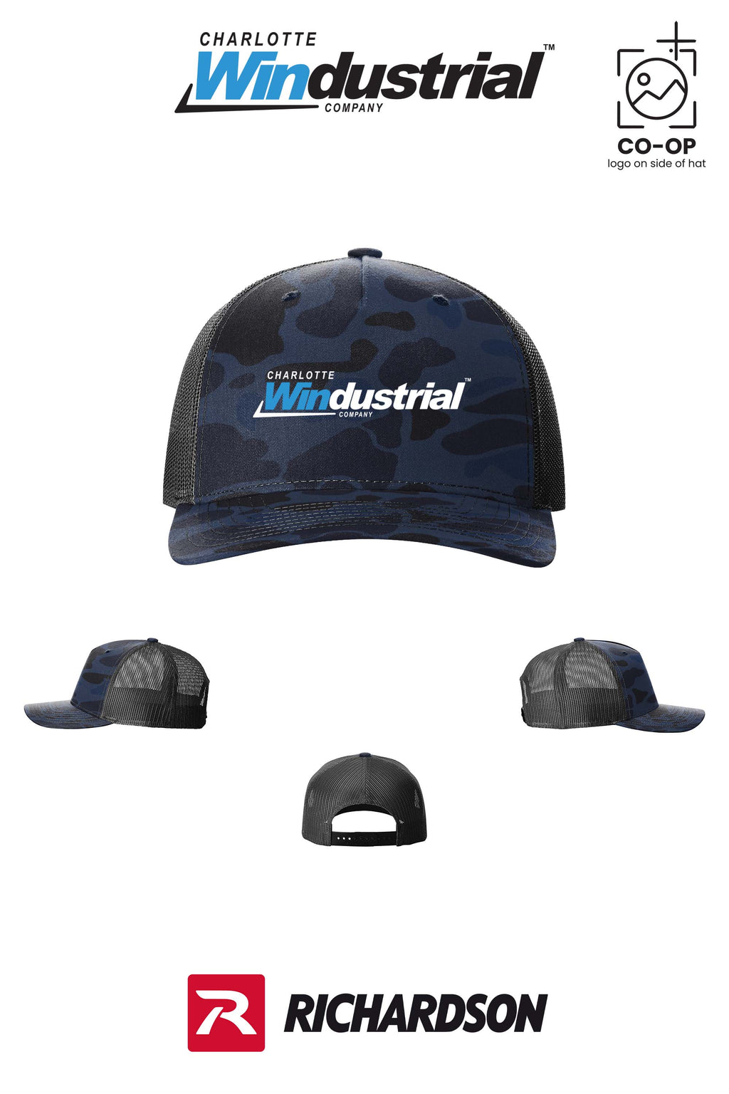 Richardson 112PFP Printed Five-Panel Trucker - Charlotte Windustrial