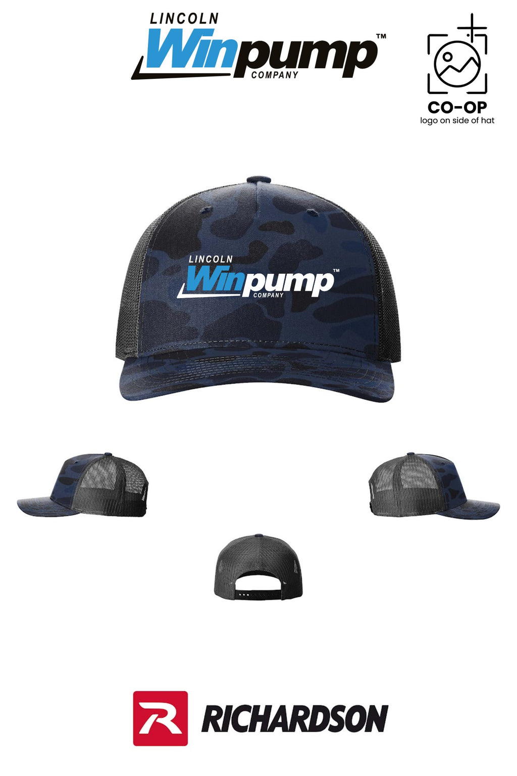 Richardson 112PFP Printed Five-Panel Trucker - Lincoln Winpump