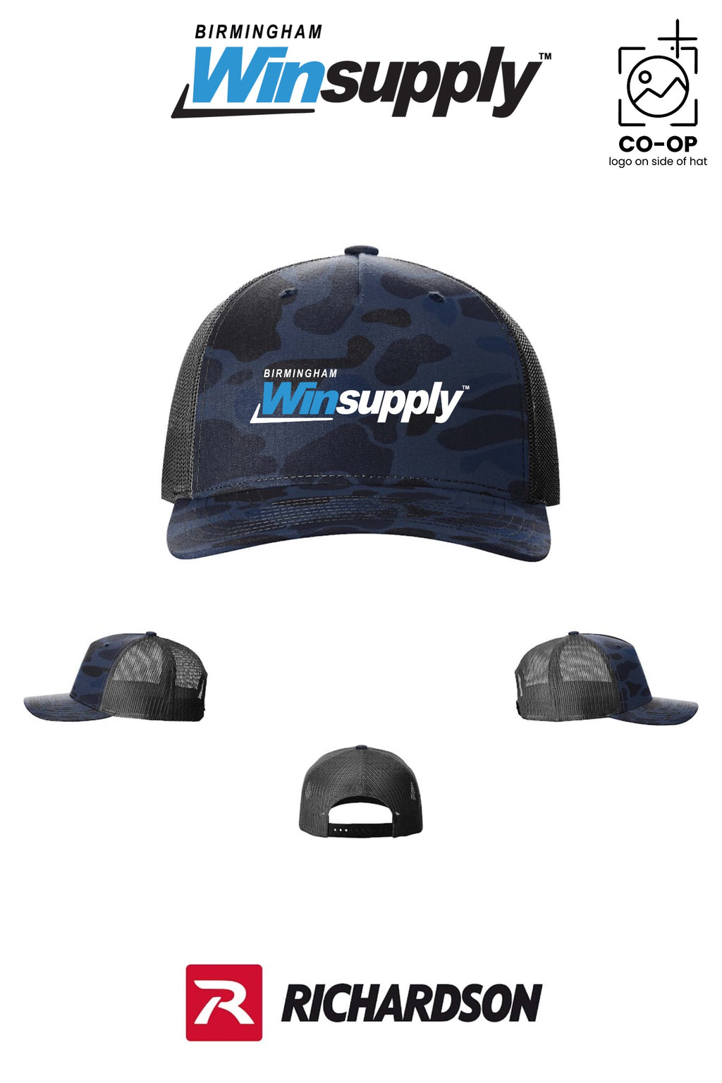 Richardson 112PFP Printed Five-Panel Trucker - Birmingham Winsupply