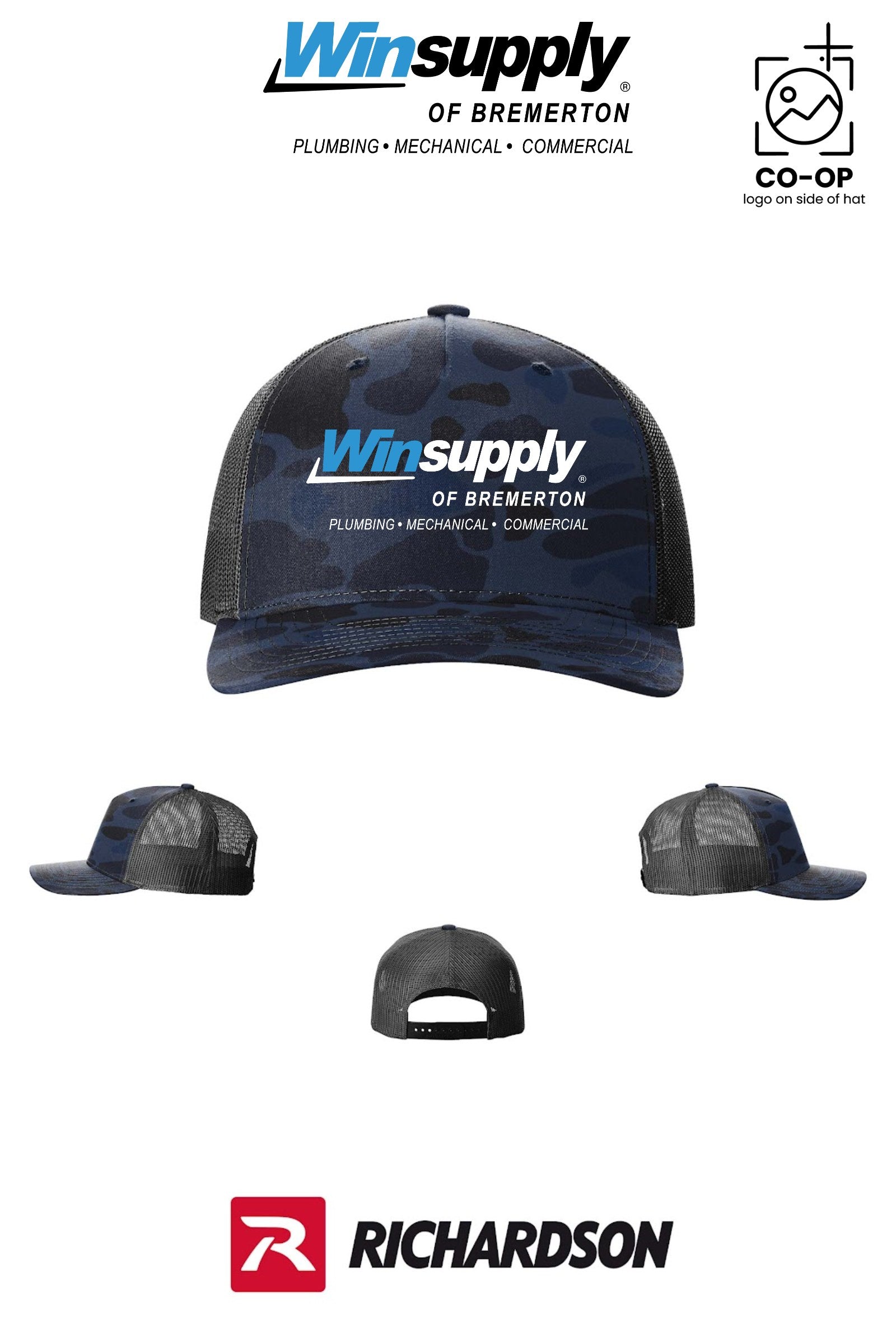 Richardson 112PFP Printed Five-Panel Trucker - Winsupply Bremerton WA CO.