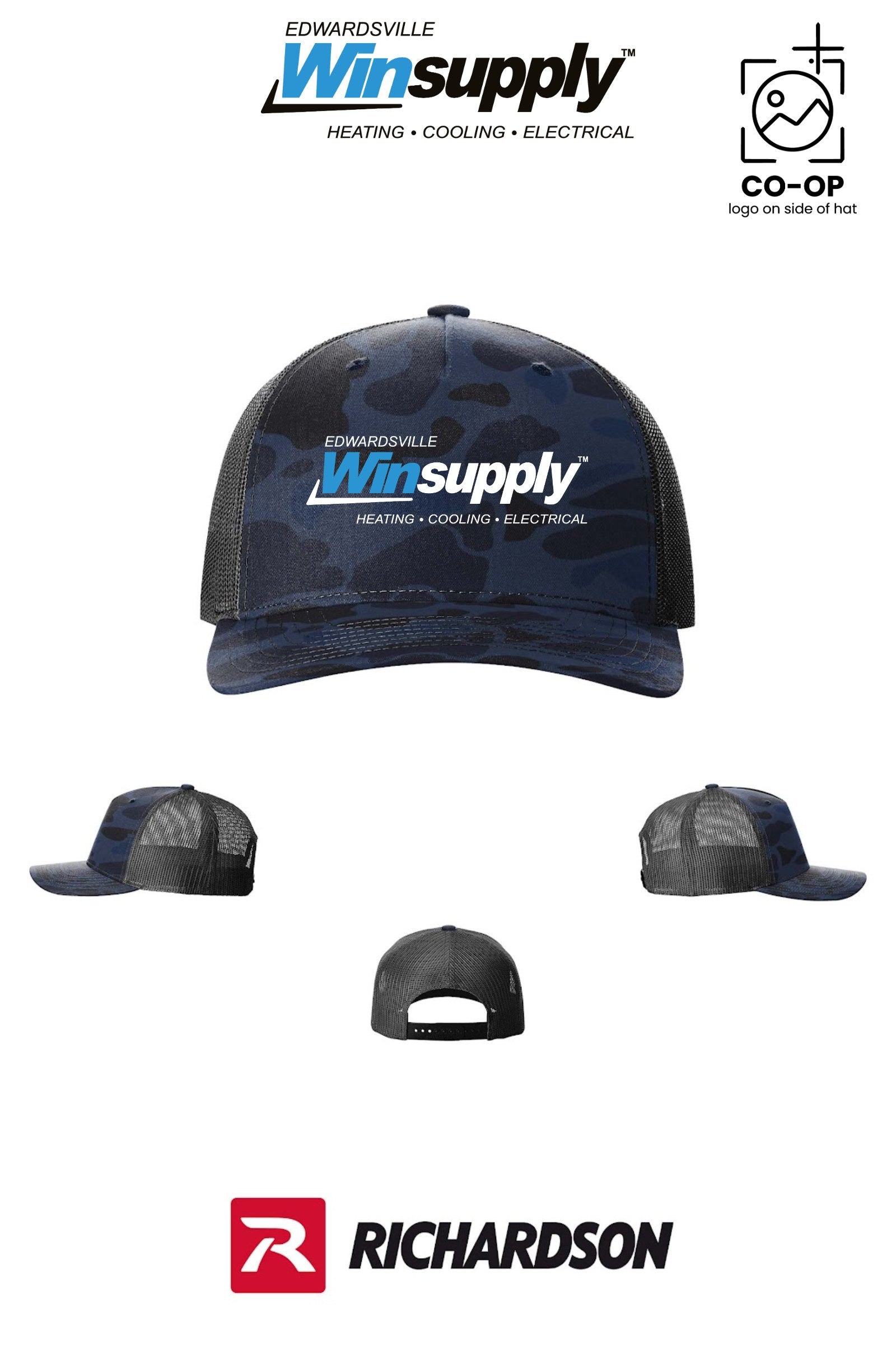 Richardson 112PFP Printed Five-Panel Trucker - Edwardsville Winsupply
