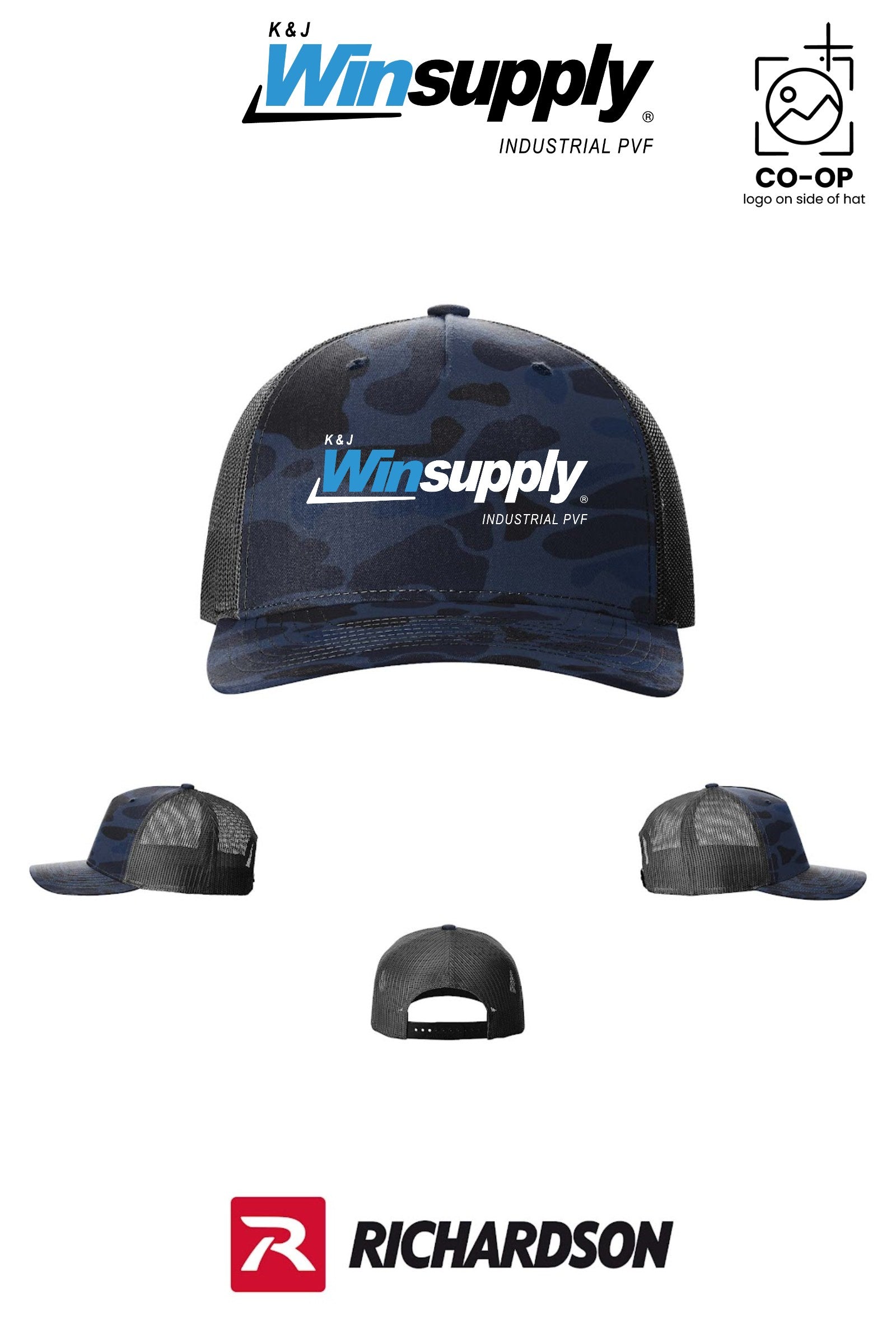 Richardson 112PFP Printed Five-Panel Trucker - K & J Winsupply, Industrial PVF