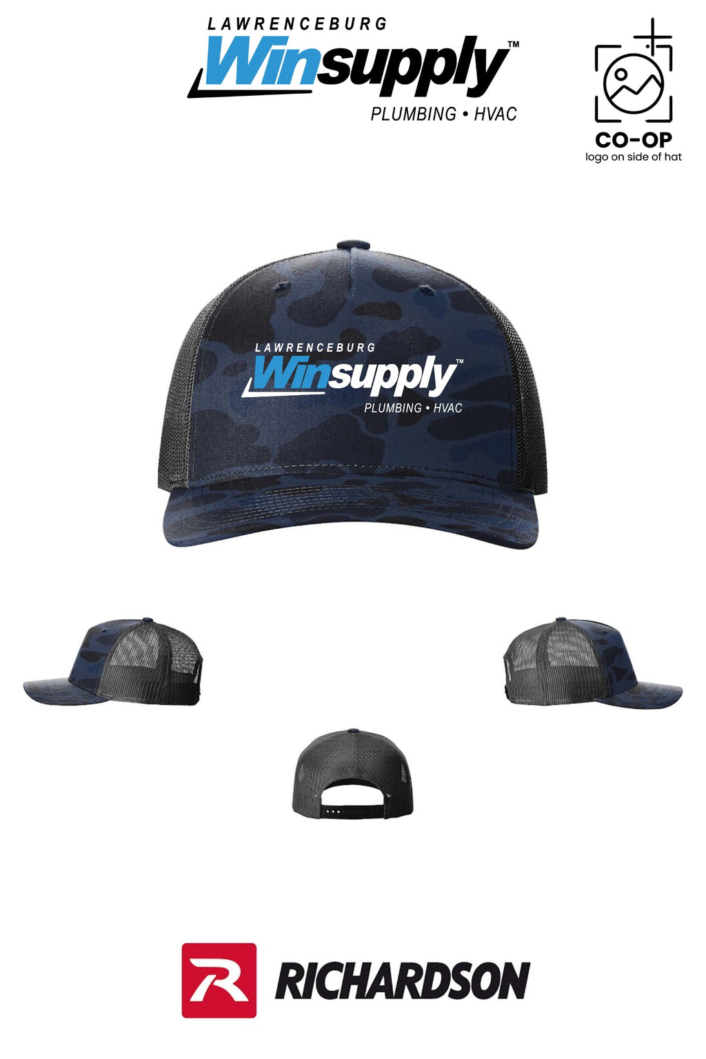 Richardson 112PFP Printed Five-Panel Trucker - Lawrenceburg Winsupply