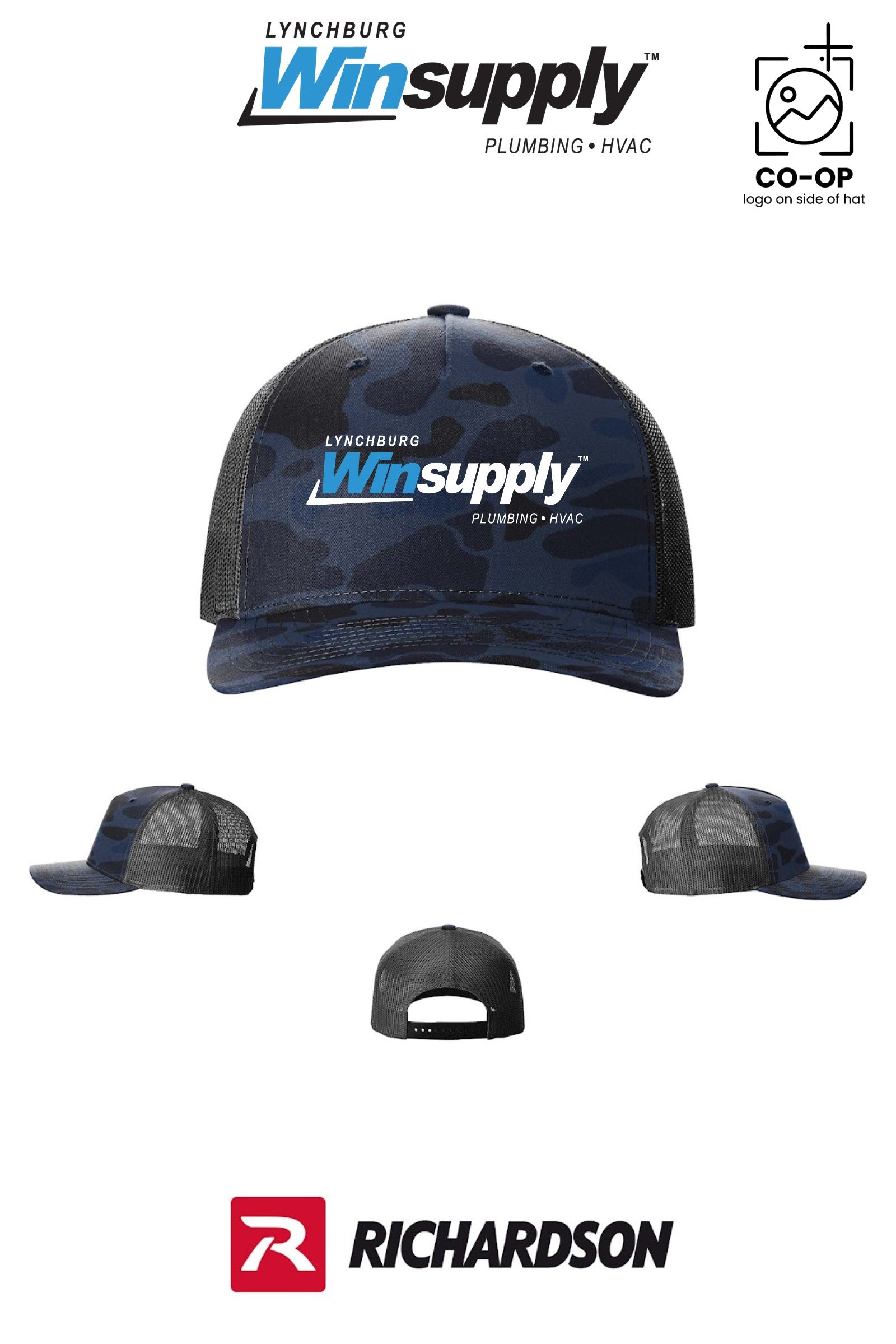 Richardson 112PFP Printed Five-Panel Trucker - Lynchburg Winsupply