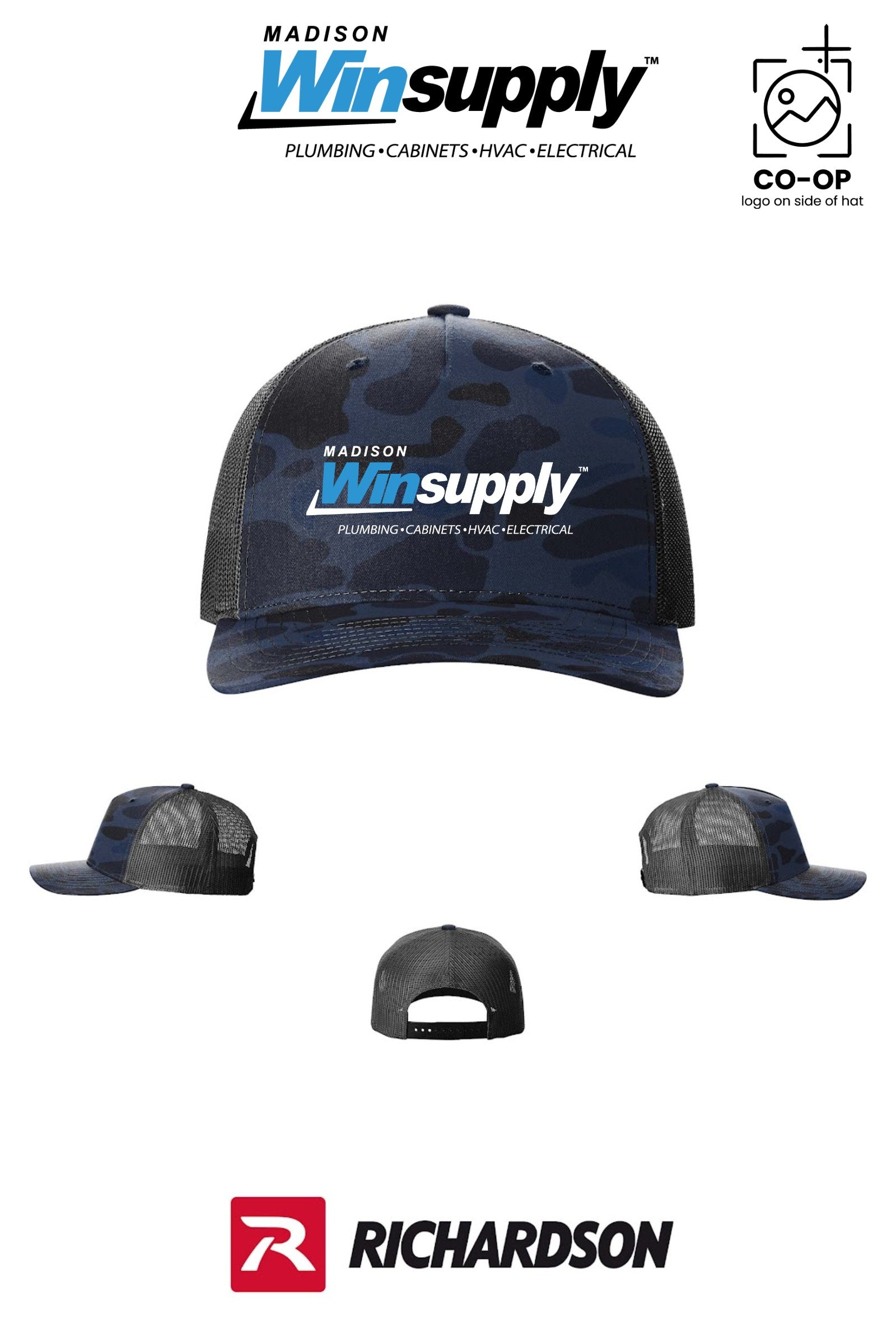 Richardson 112PFP Printed Five-Panel Trucker - Madison Winsupply