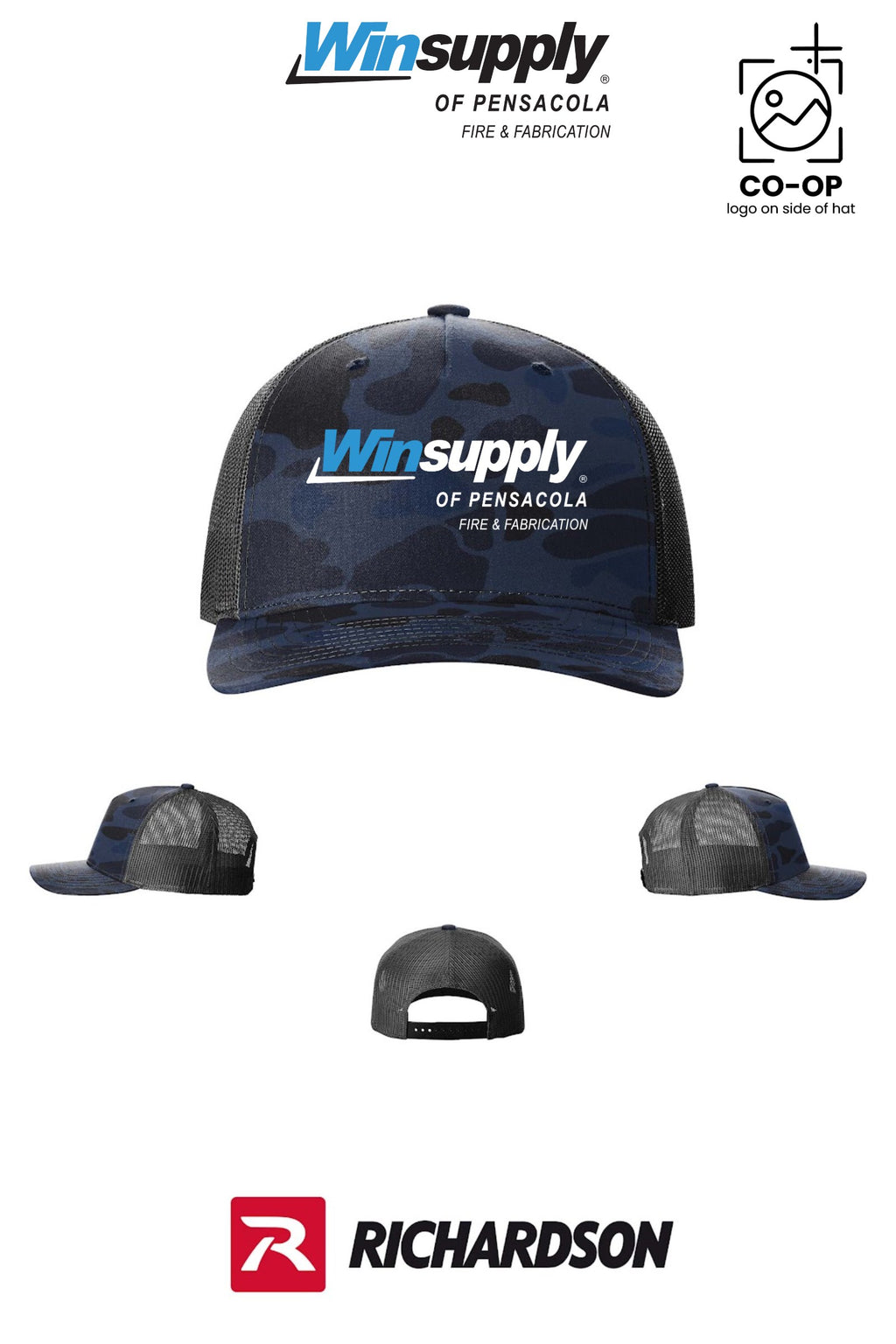 Richardson 112PFP Printed Five-Panel Trucker - Winsupply Pensacola Fire & Fabrication