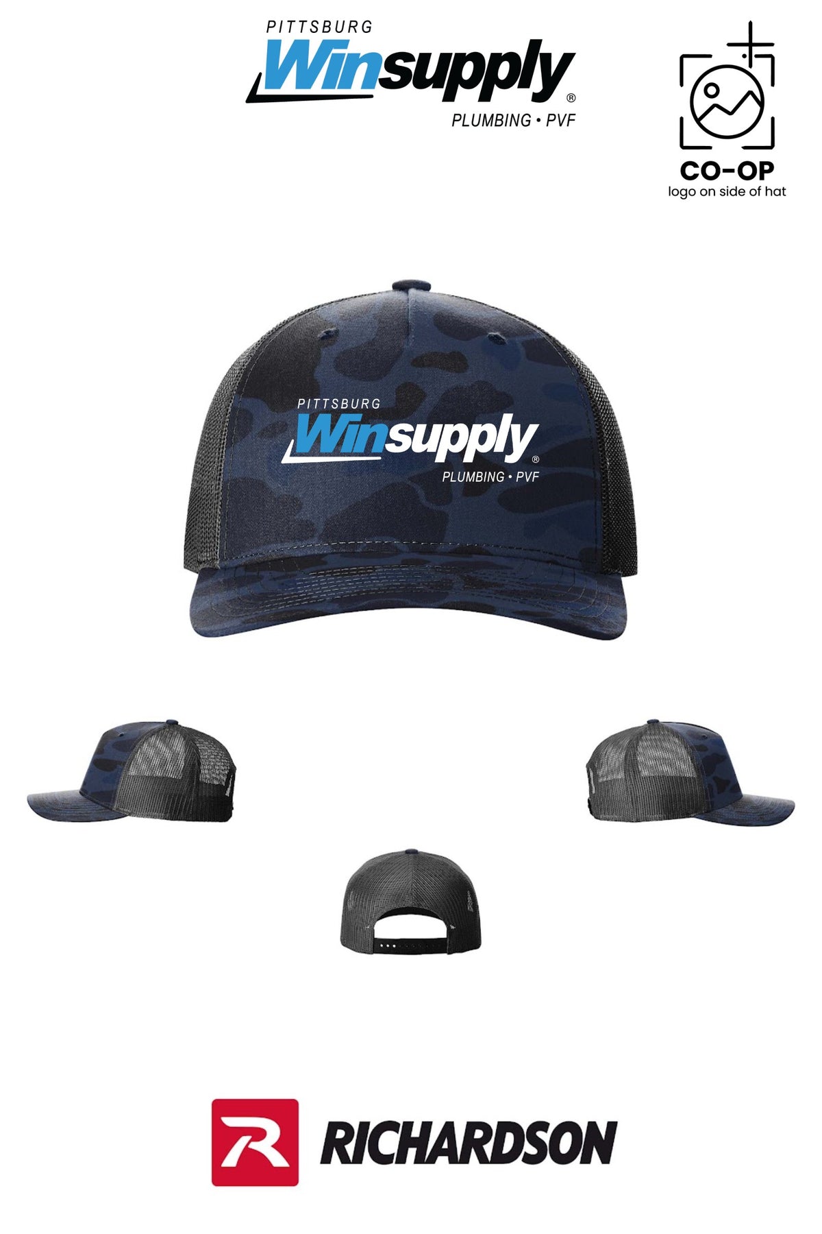 Richardson 112PFP Printed Five-Panel Trucker - Pittsburg Winsupply