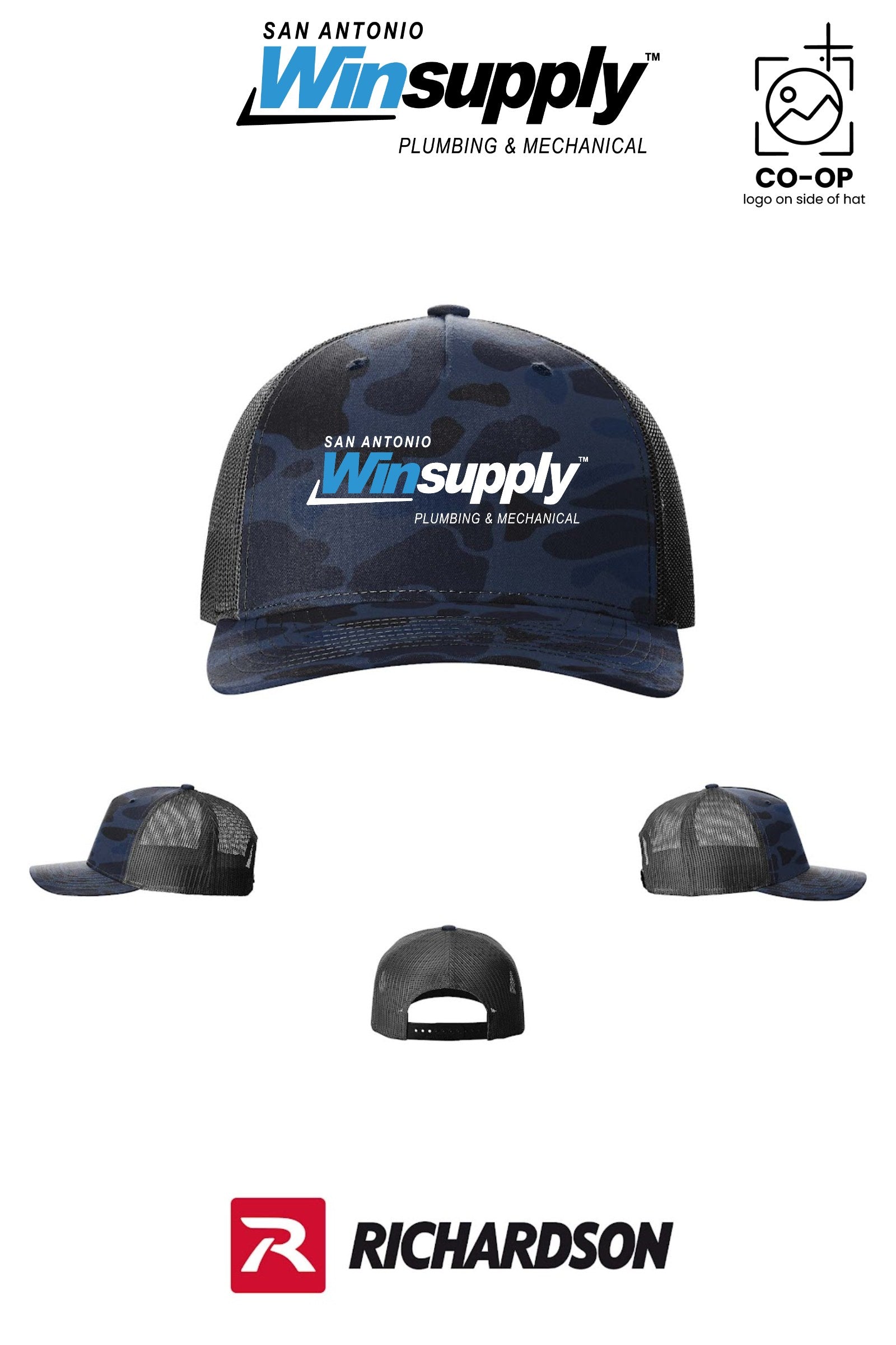 Richardson 112PFP Printed Five-Panel Trucker - San Antonio Winsupply