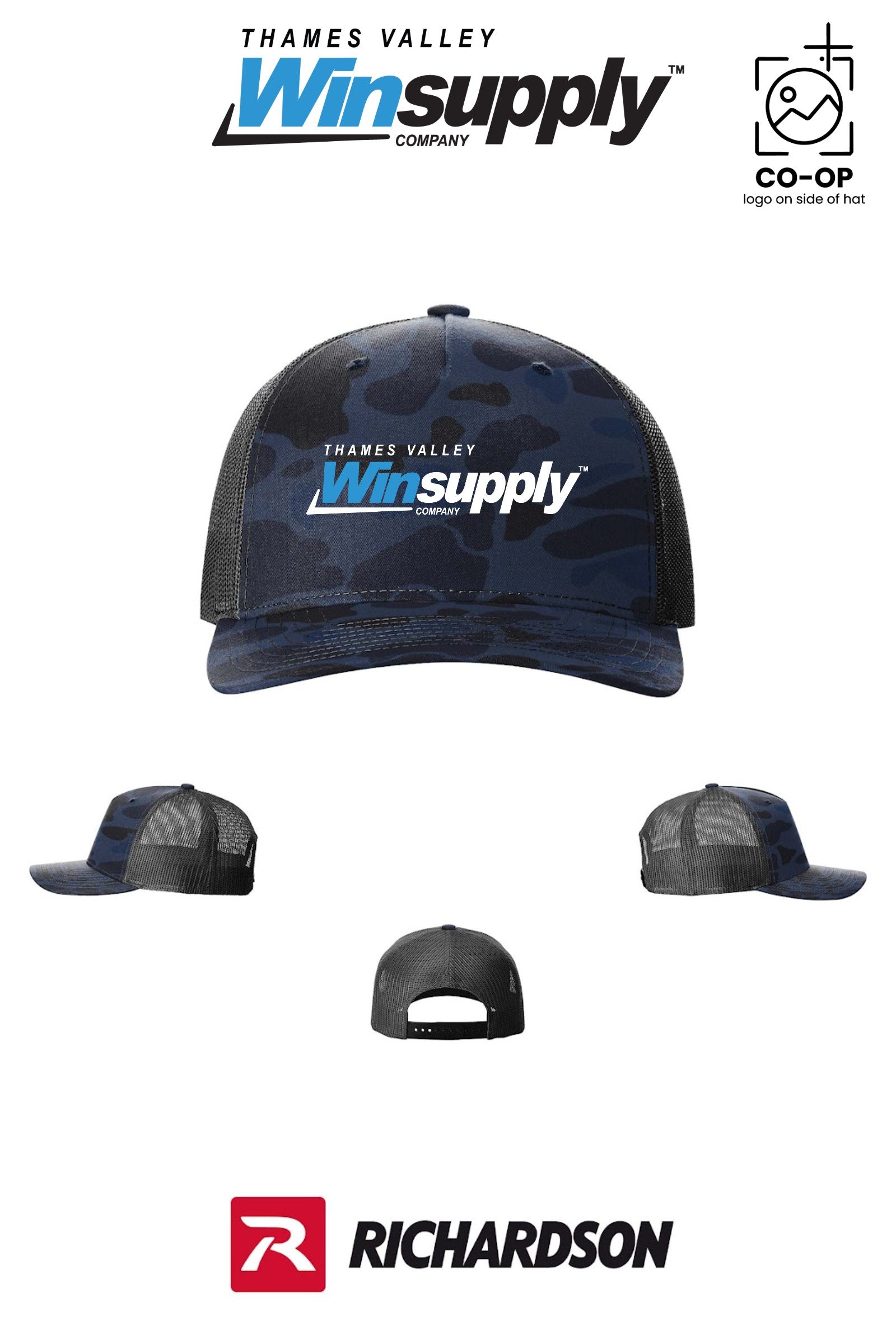 Richardson 112PFP Printed Five-Panel Trucker - Thames Valley Winsupply