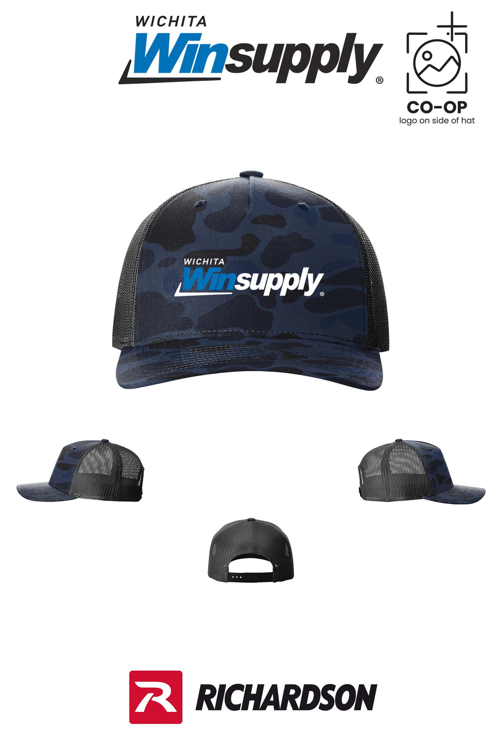 Richardson 112PFP Printed Five-Panel Trucker - Wichita Winsupply