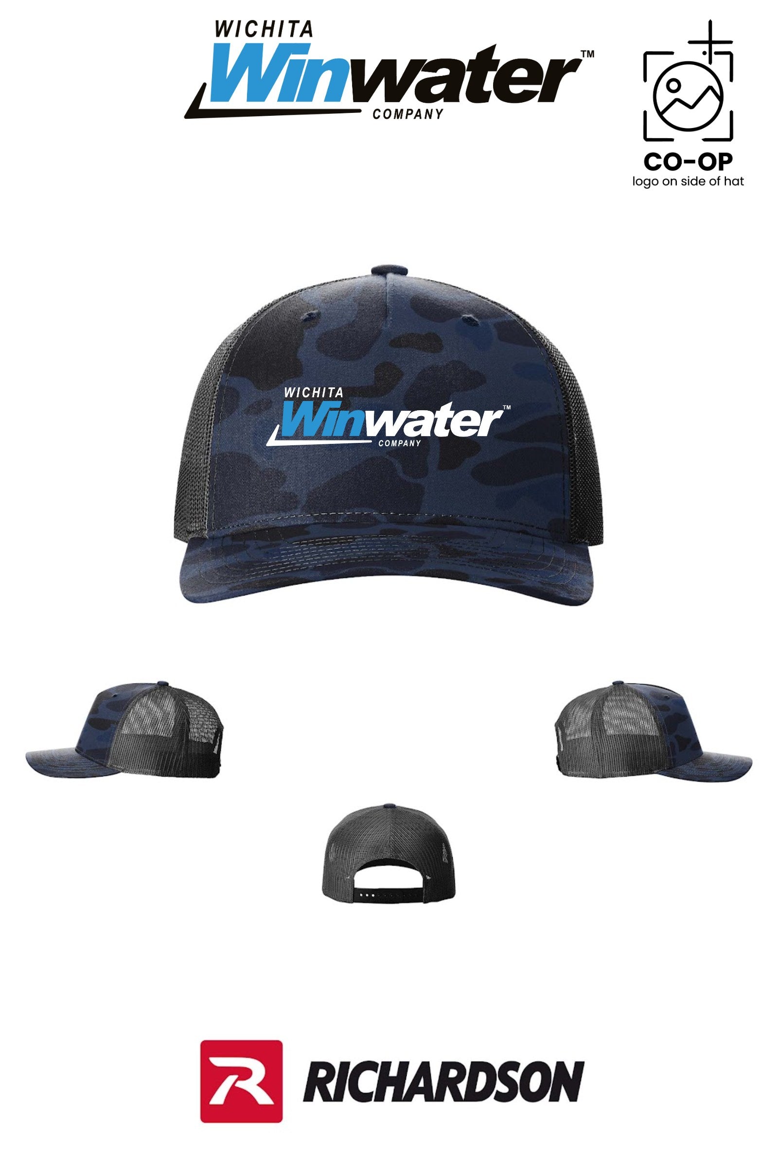 Richardson 112PFP Printed Five-Panel Trucker - Wichita Winwater