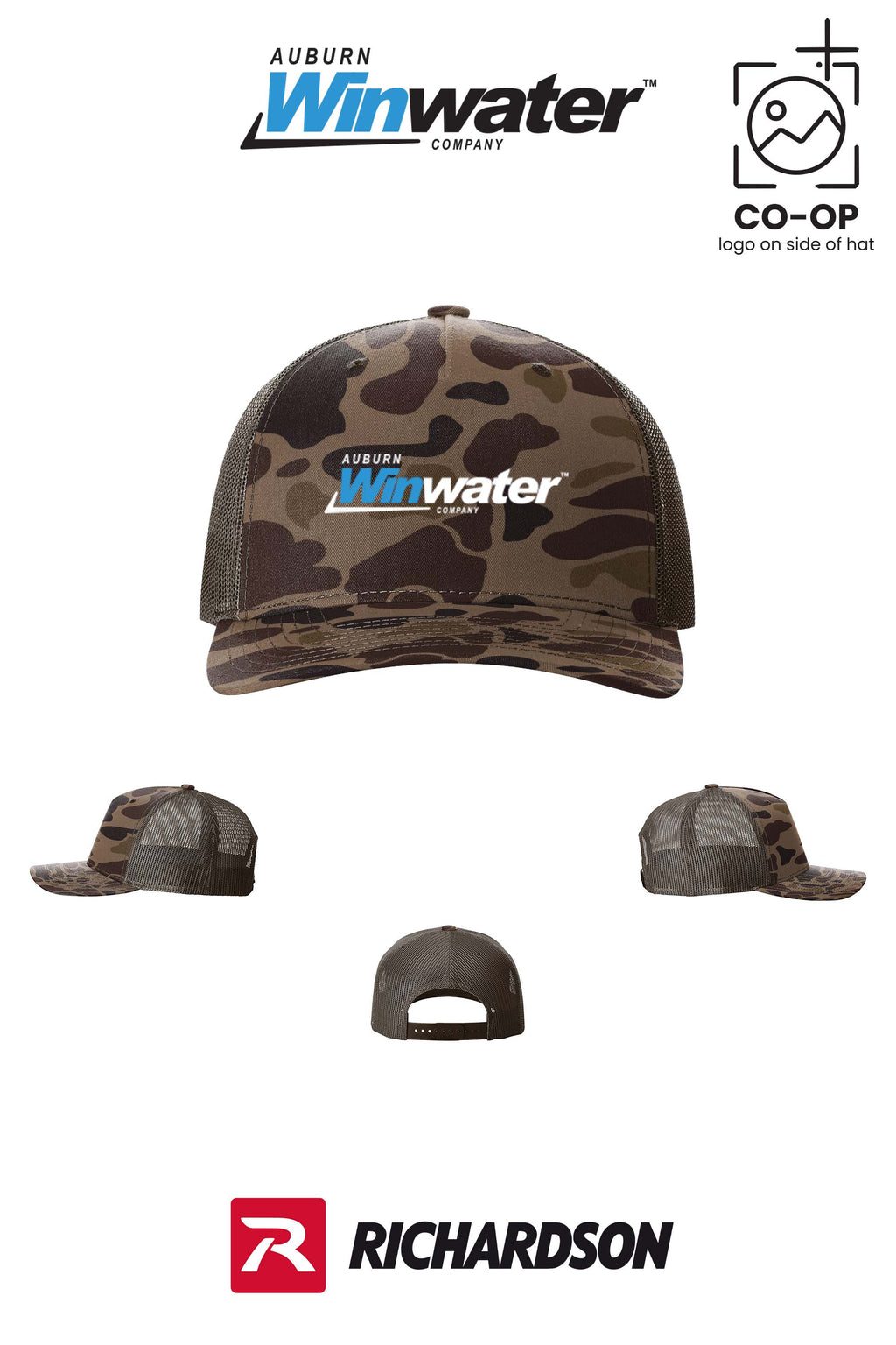 Richardson 112PFP Printed Five-Panel Trucker - Auburn Winwater