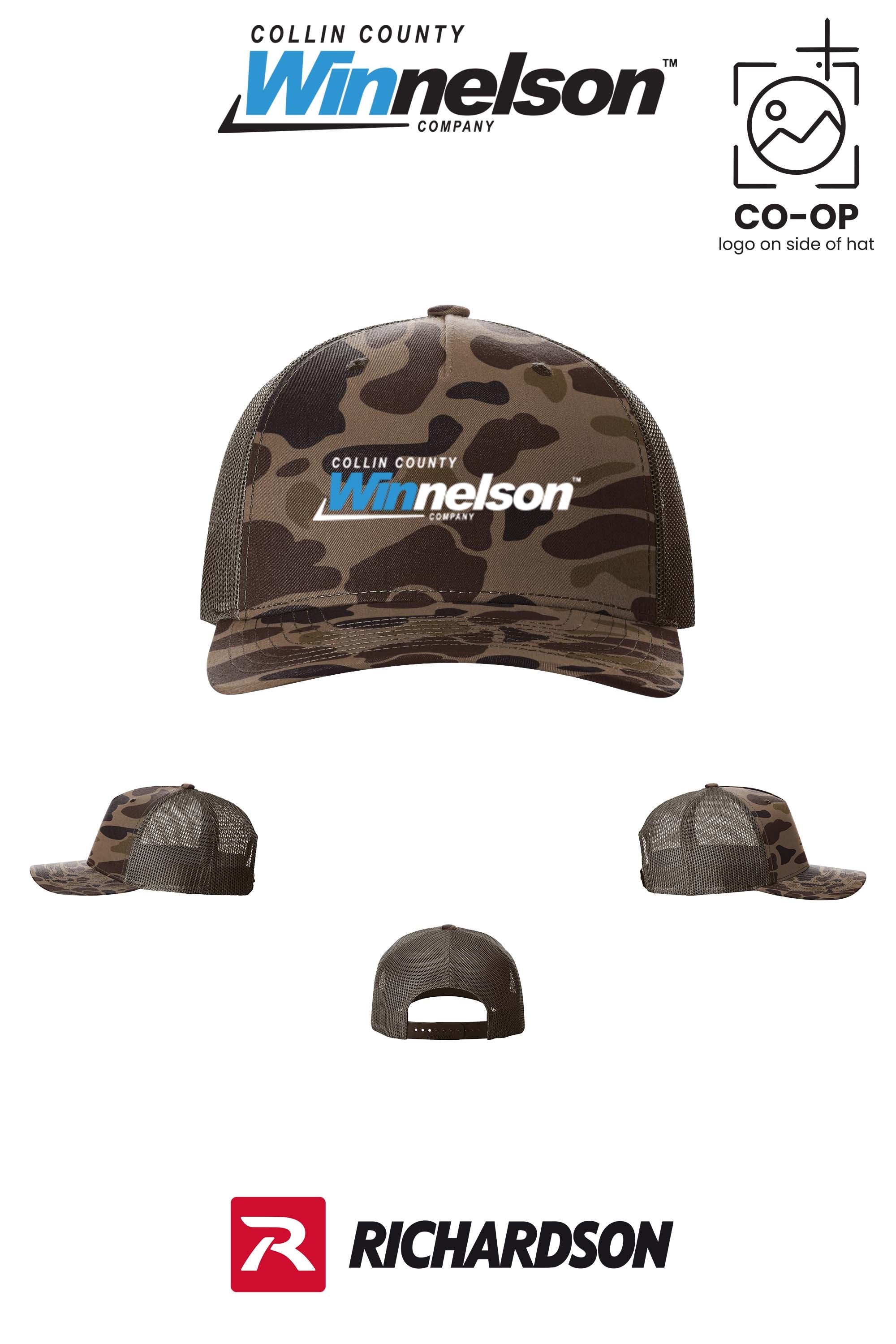 Richardson 112PFP Printed Five-Panel Trucker - Collin County Winnelson