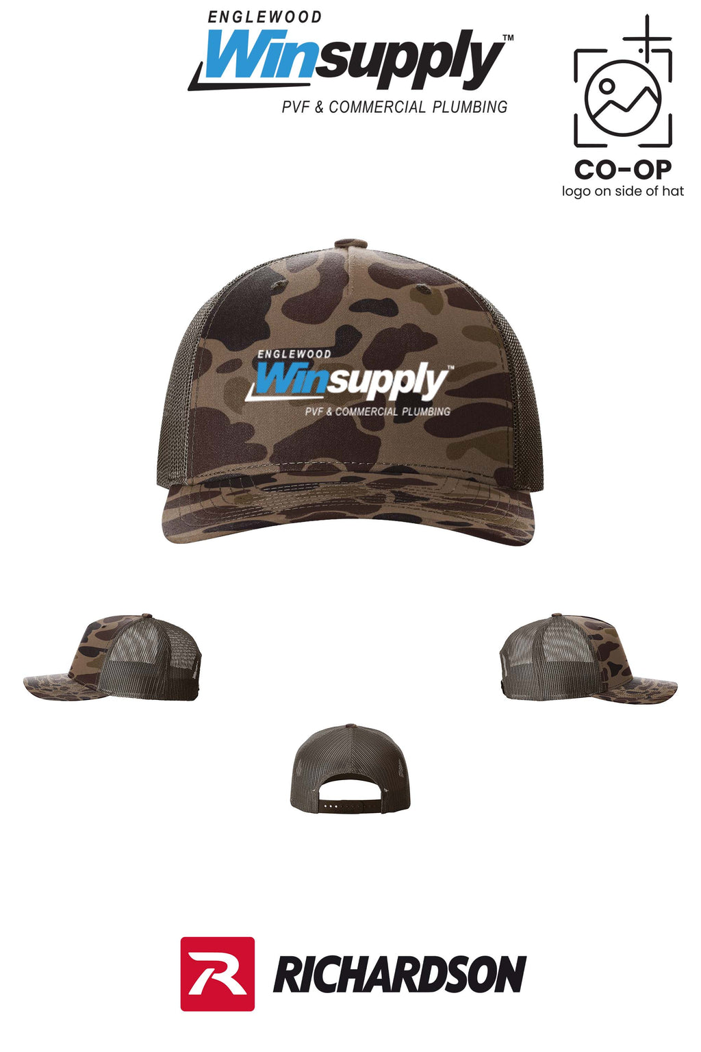 Richardson 112PFP Printed Five-Panel Trucker - Englewood Winsupply