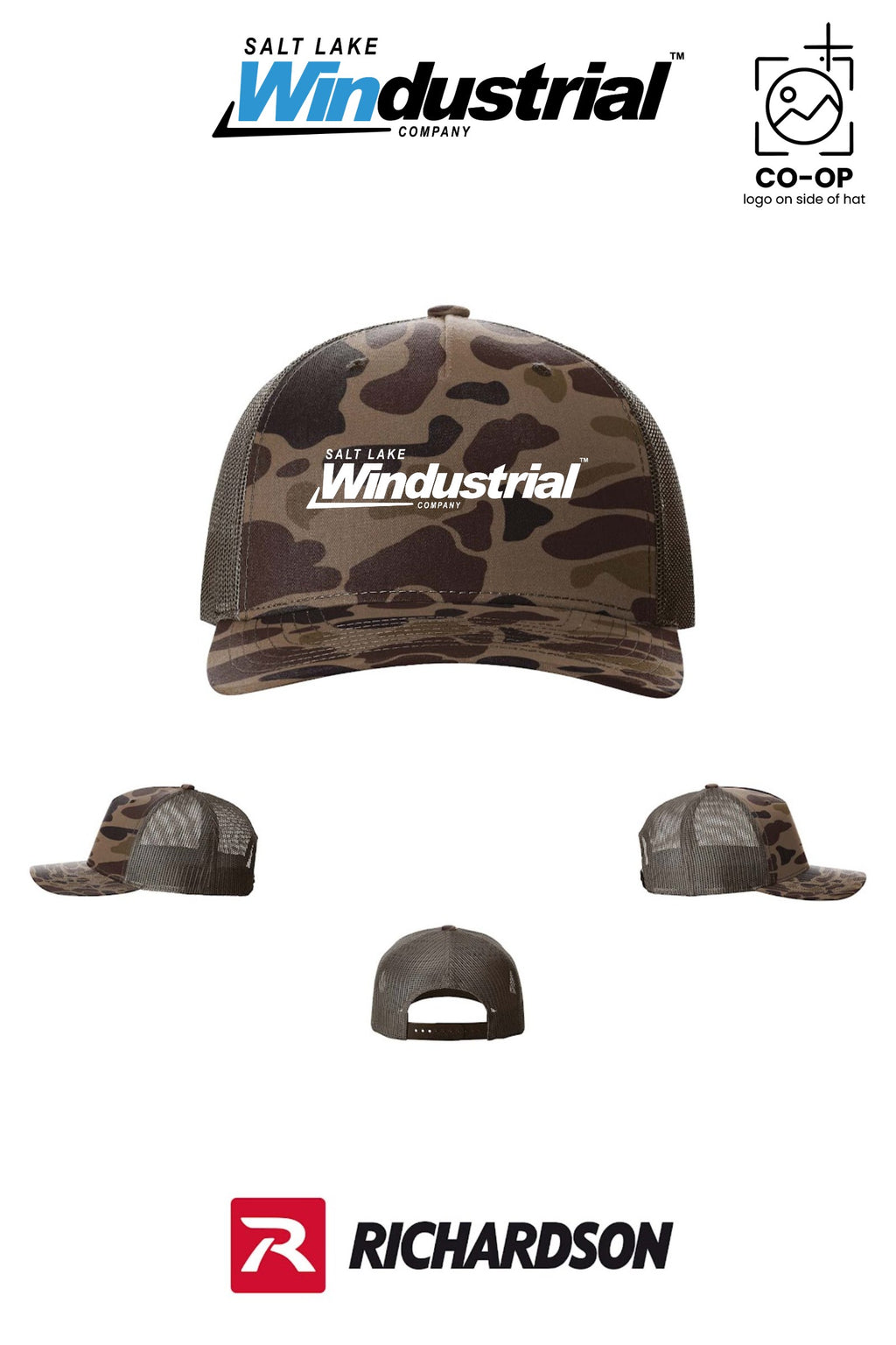 Richardson 112PFP Printed Five-Panel Trucker - Salt Lake Windustrial