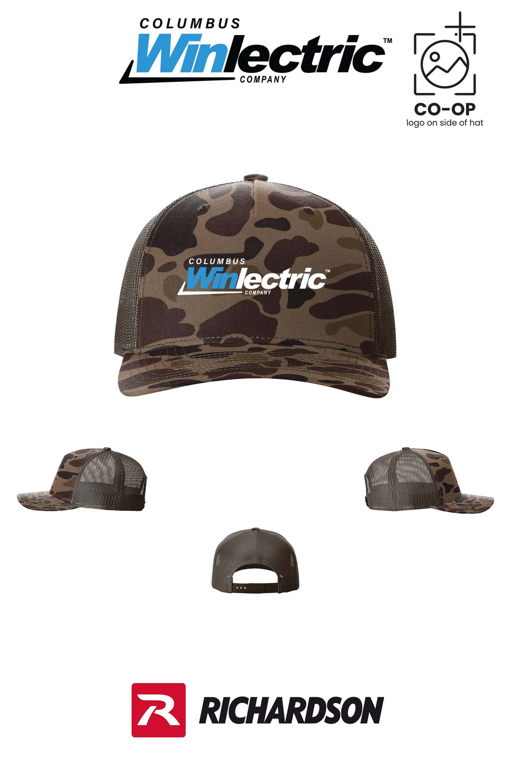 Richardson 112PFP Printed Five-Panel Trucker - Columbus Winlectric