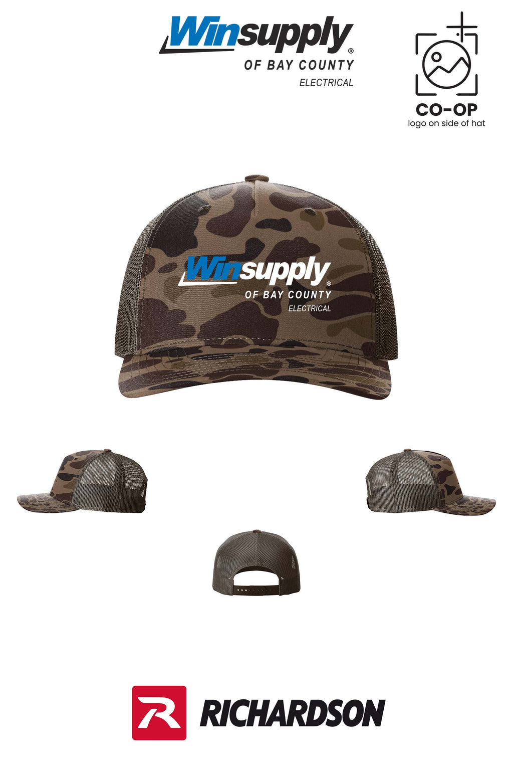 Richardson 112PFP Printed Five-Panel Trucker - Winsupply Bay County FL