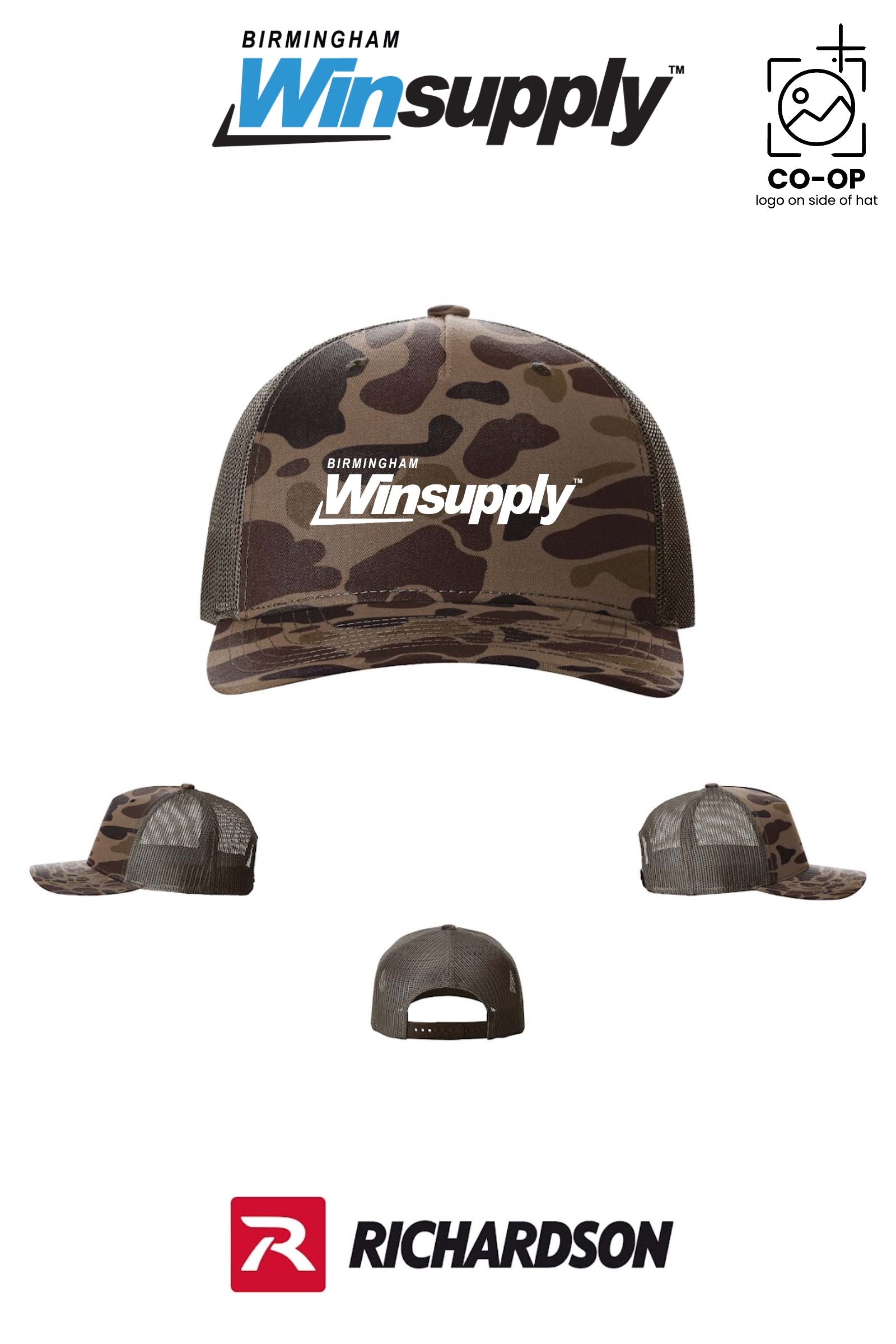 Richardson 112PFP Printed Five-Panel Trucker - Birmingham Winsupply