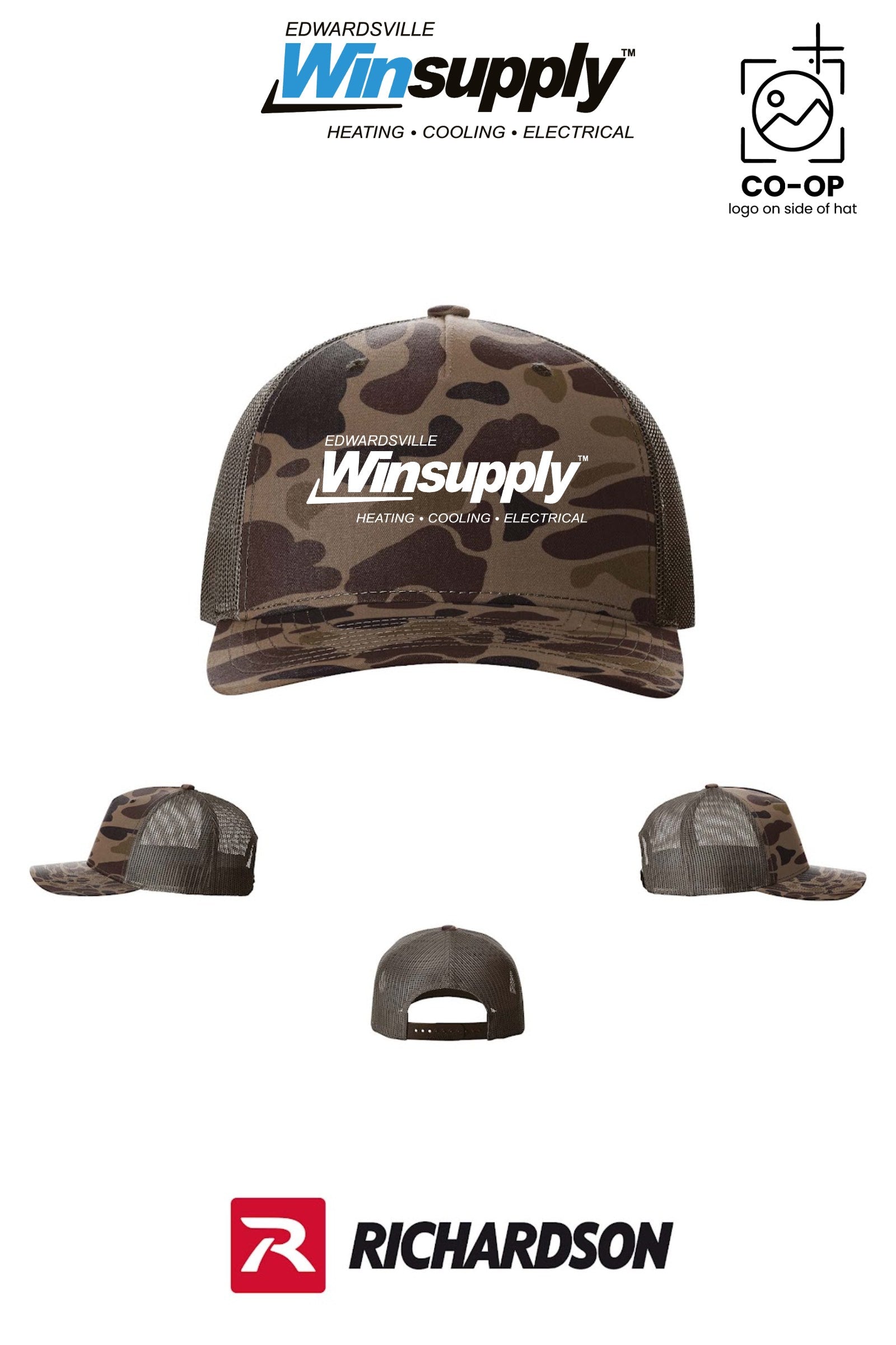 Richardson 112PFP Printed Five-Panel Trucker - Edwardsville Winsupply