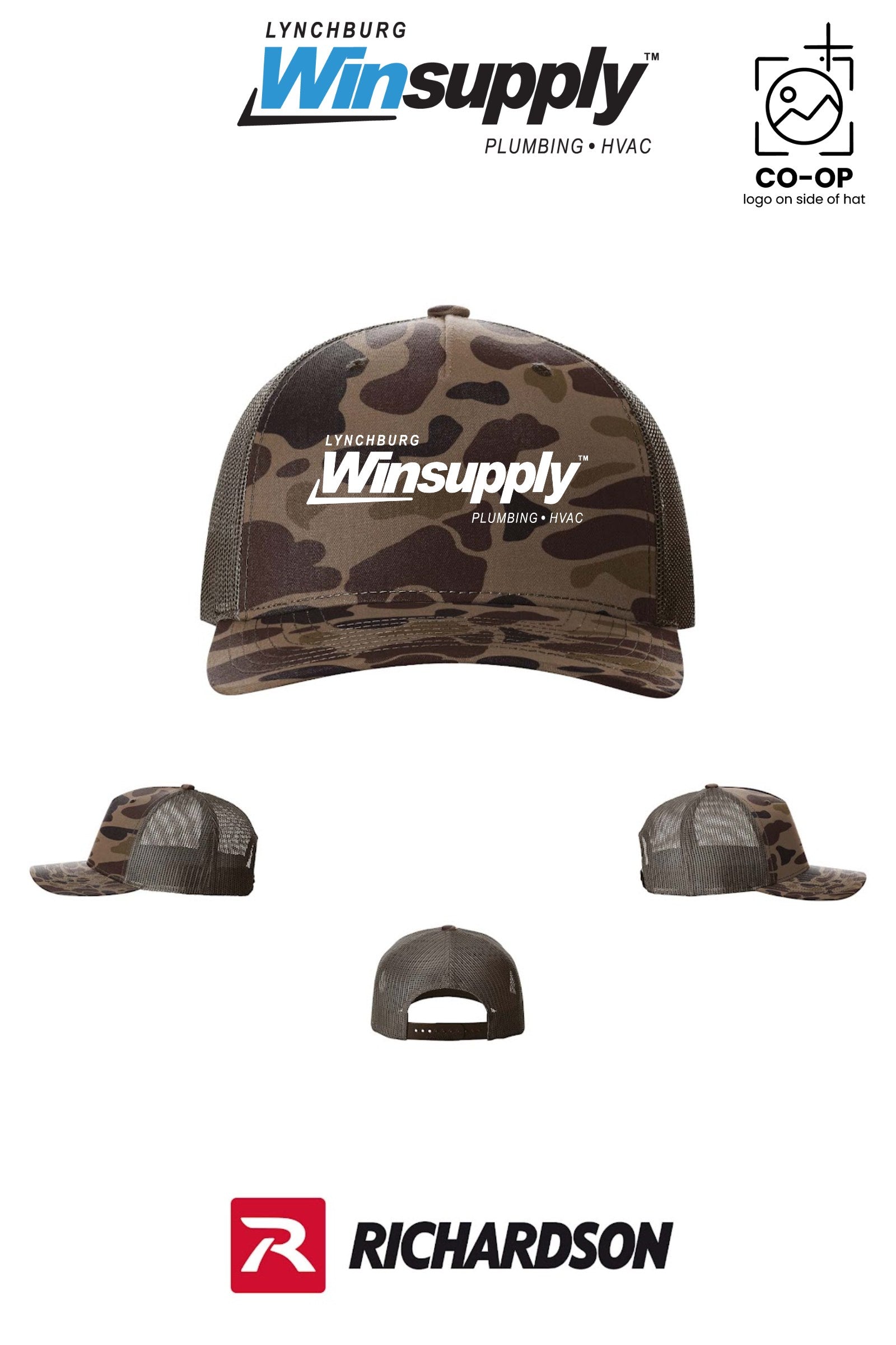 Richardson 112PFP Printed Five-Panel Trucker - Lynchburg Winsupply