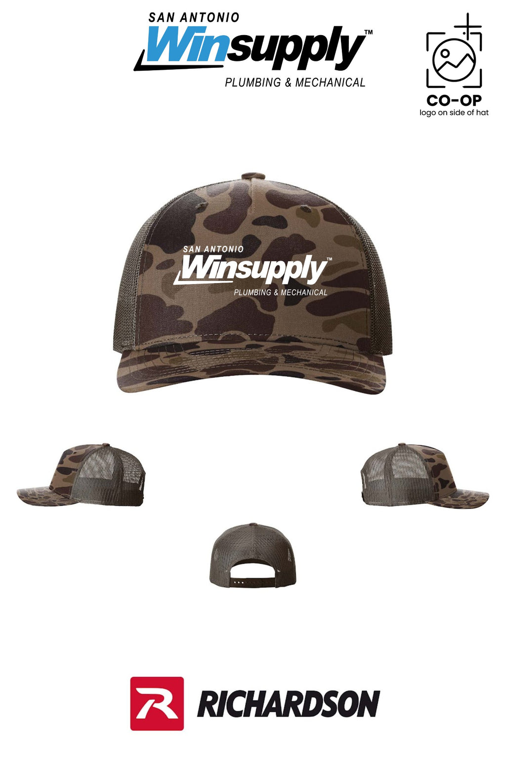 Richardson 112PFP Printed Five-Panel Trucker - San Antonio Winsupply