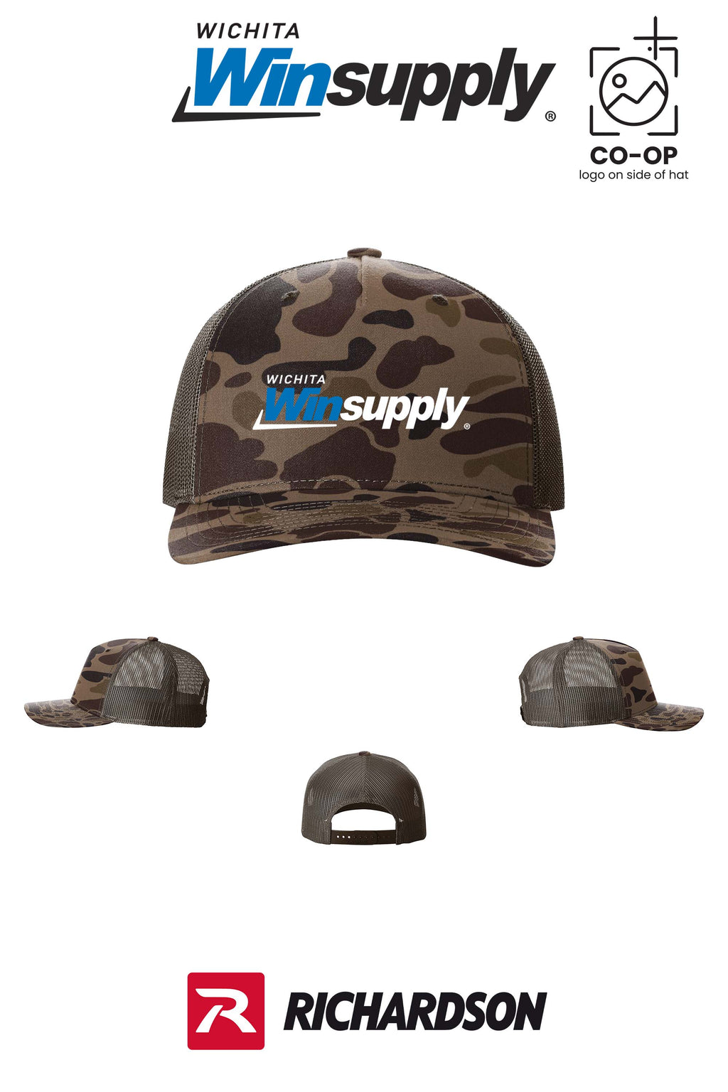 Richardson 112PFP Printed Five-Panel Trucker - Wichita Winsupply