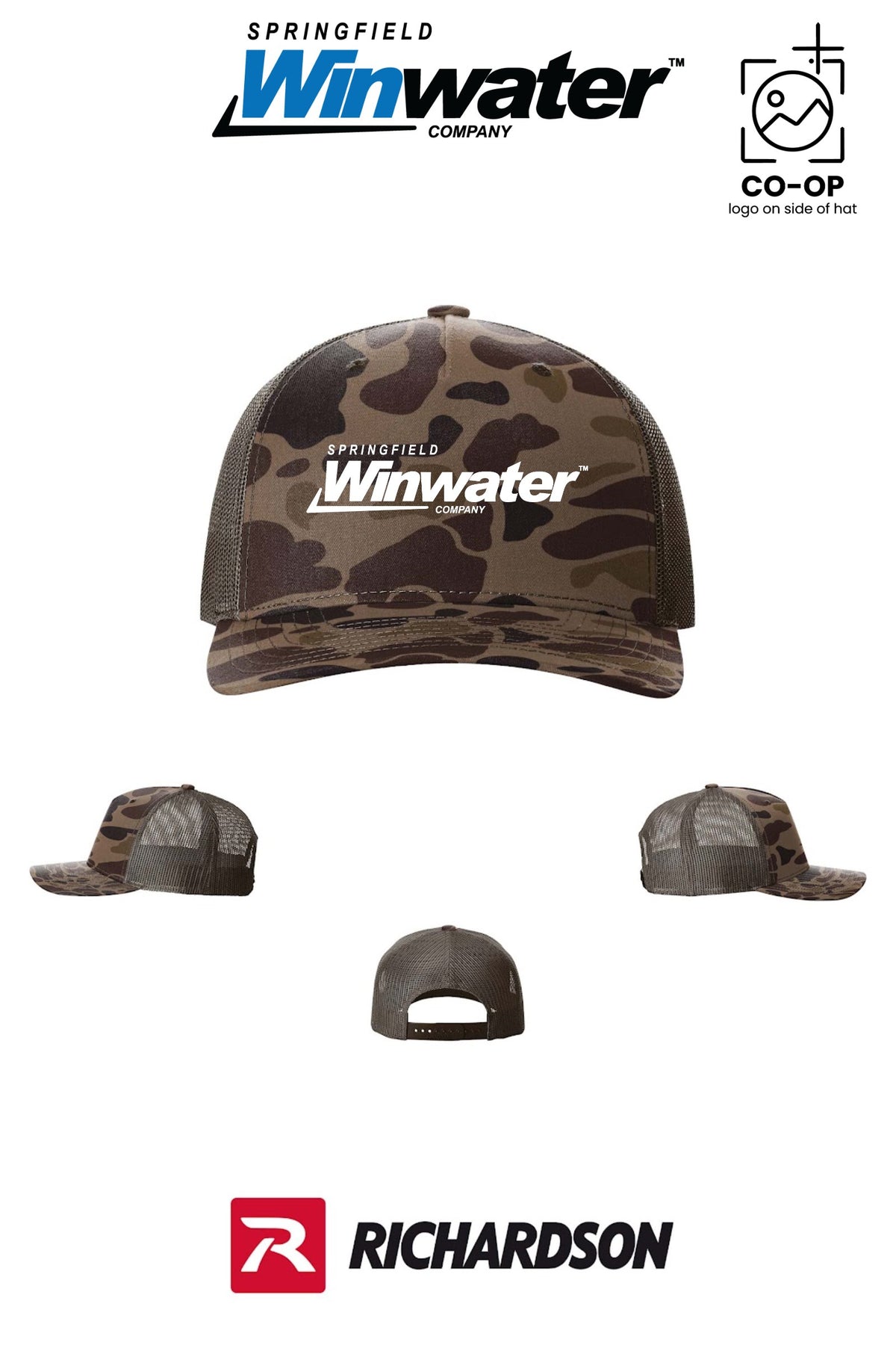 Richardson 112PFP Printed Five-Panel Trucker - Springfield Winwater