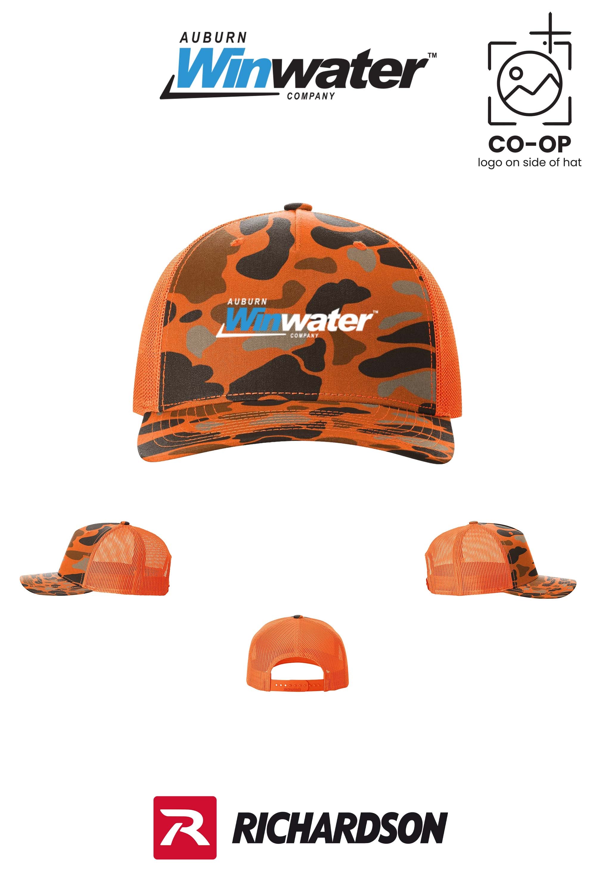 Richardson 112PFP Printed Five-Panel Trucker - Auburn Winwater
