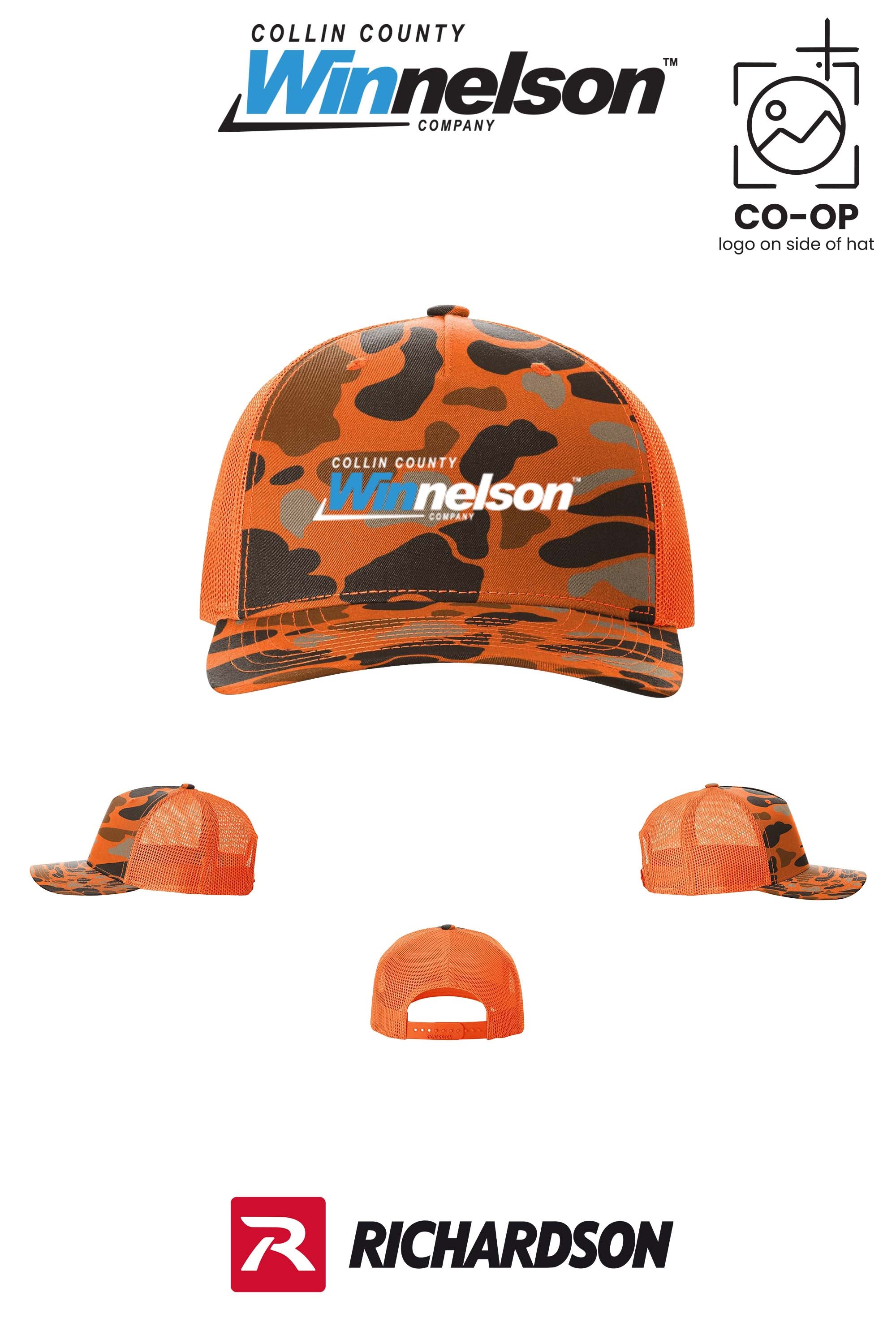 Richardson 112PFP Printed Five-Panel Trucker - Collin County Winnelson