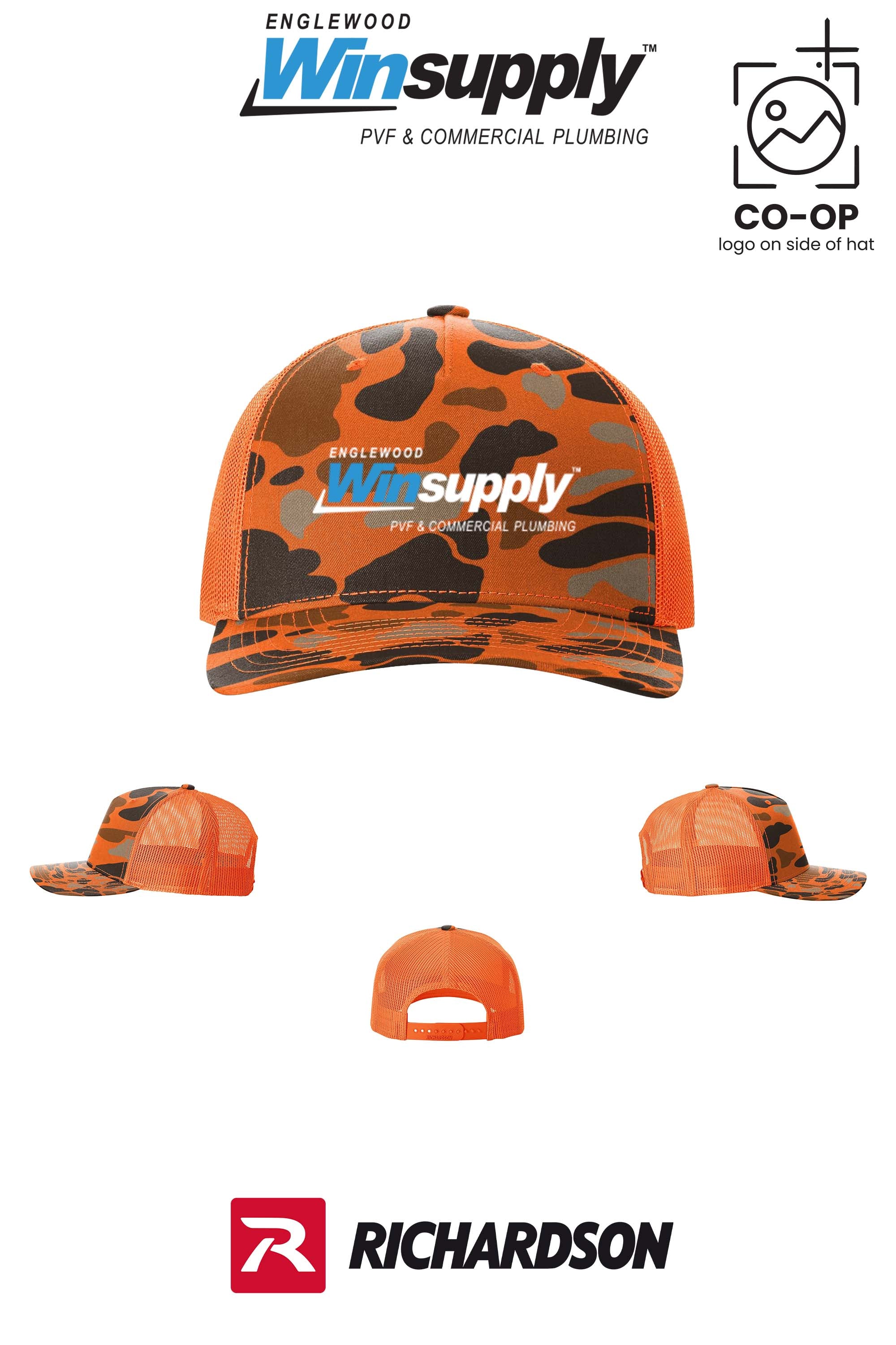 Richardson 112PFP Printed Five-Panel Trucker - Englewood Winsupply