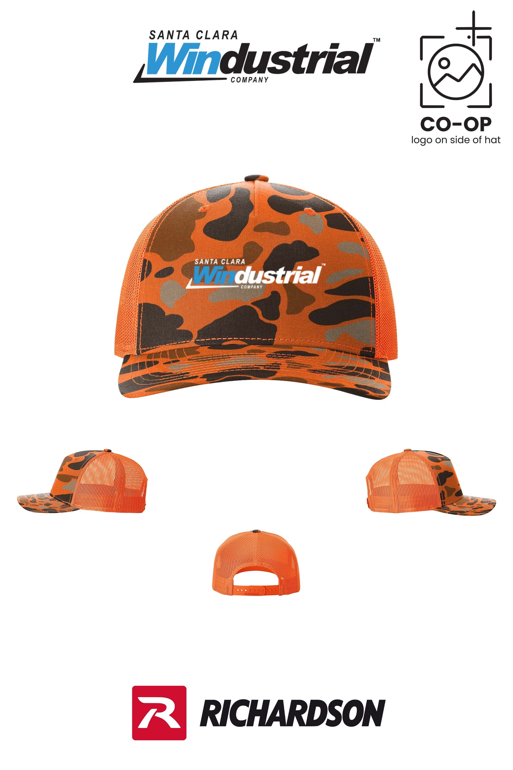 Richardson 112PFP Printed Five-Panel Trucker - Santa Clara Windustrial