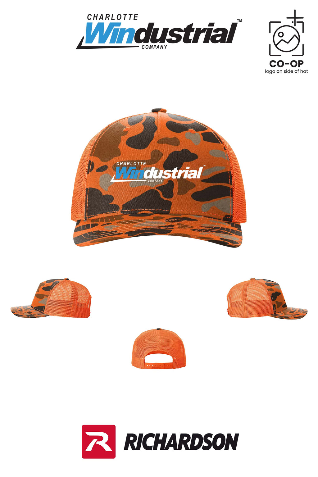 Richardson 112PFP Printed Five-Panel Trucker - Charlotte Windustrial