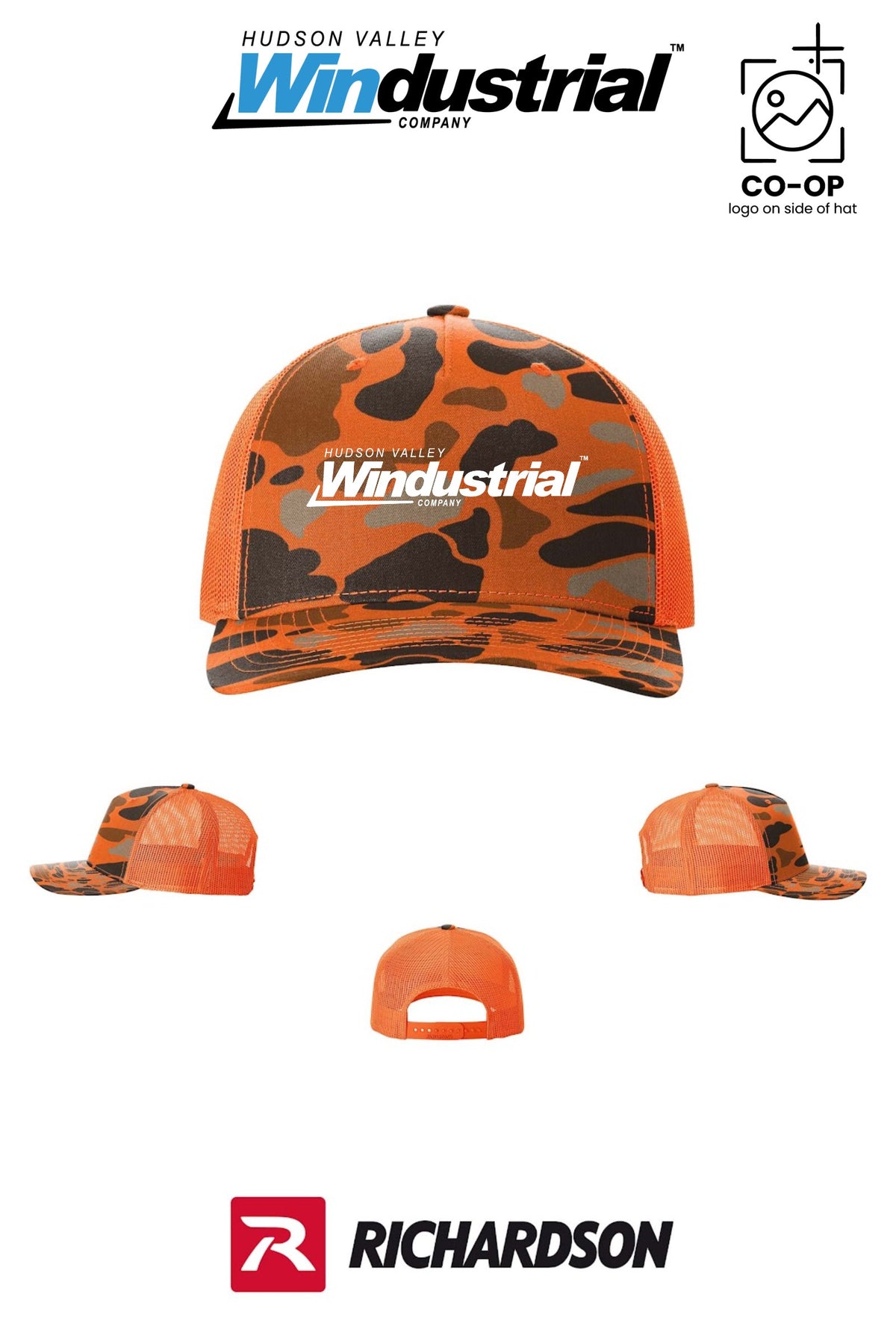 Richardson 112PFP Printed Five-Panel Trucker - Hudson Valley Windustrial