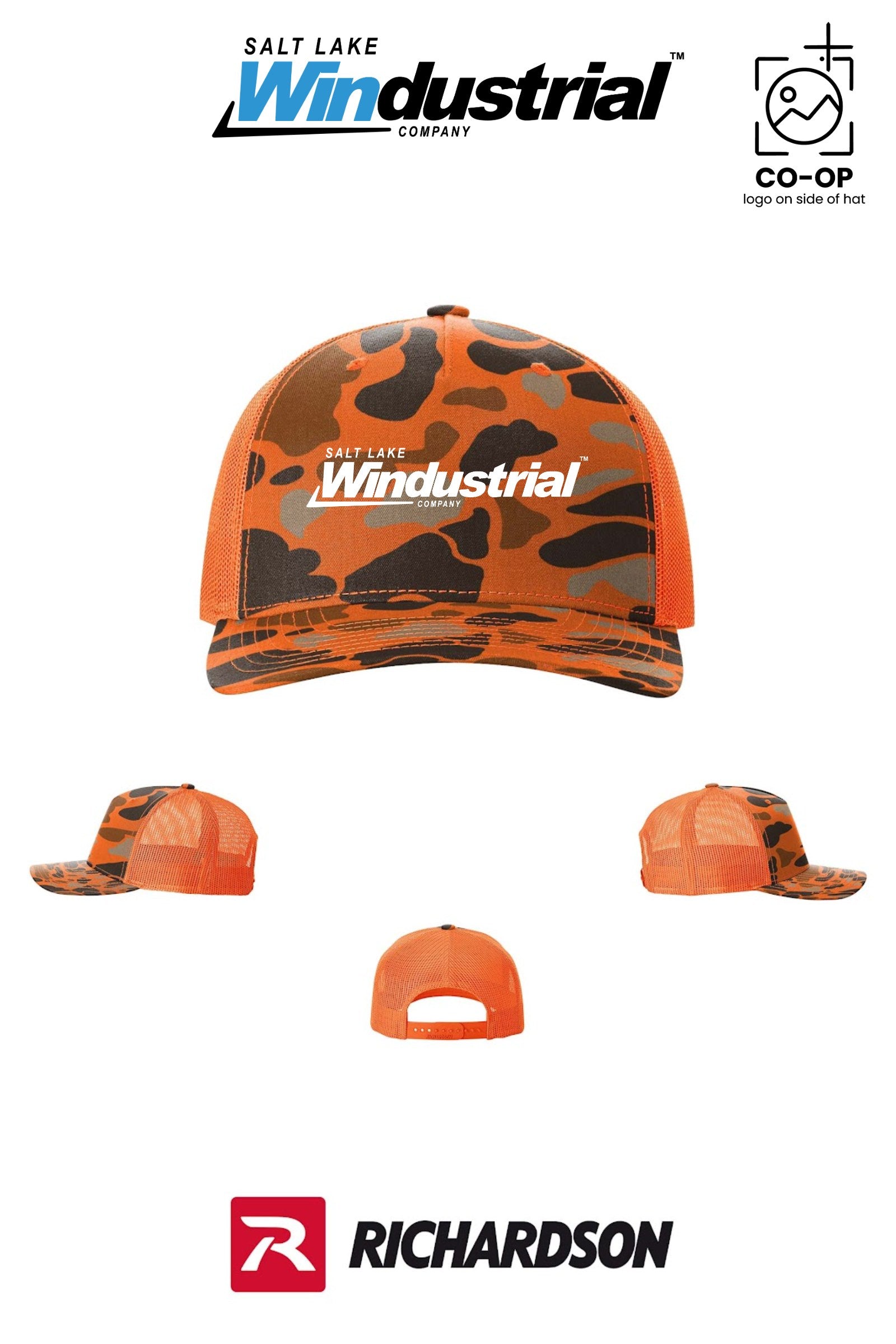 Richardson 112PFP Printed Five-Panel Trucker - Salt Lake Windustrial