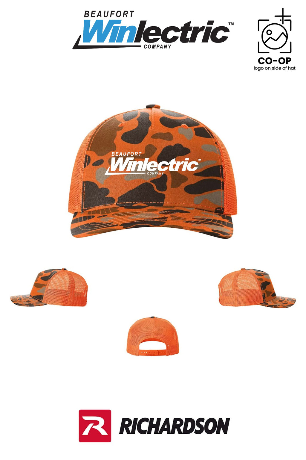 Richardson 112PFP Printed Five-Panel Trucker - Beaufort Winlectric