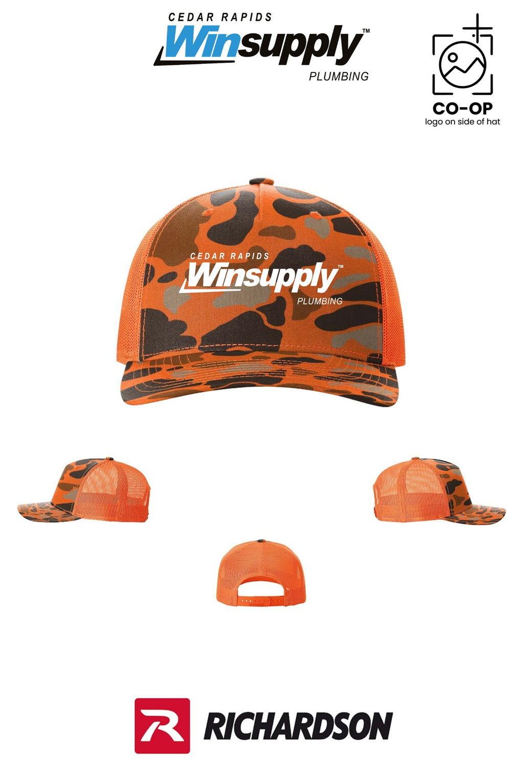 Richardson 112PFP Printed Five-Panel Trucker - Cedar Rapids Winsupply