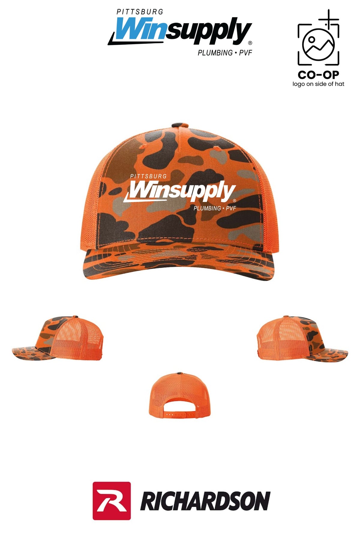 Richardson 112PFP Printed Five-Panel Trucker - Pittsburg Winsupply