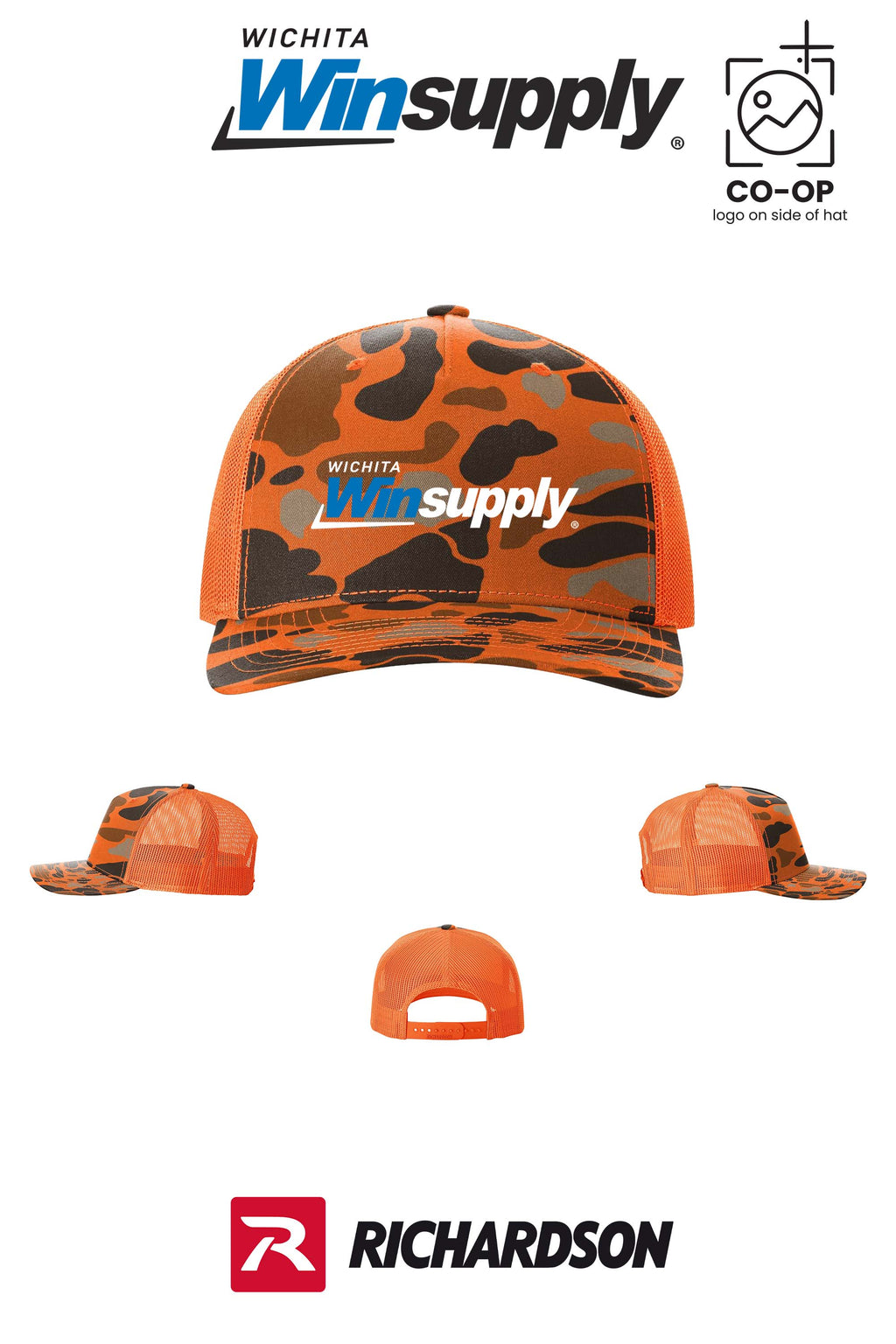 Richardson 112PFP Printed Five-Panel Trucker - Wichita Winsupply