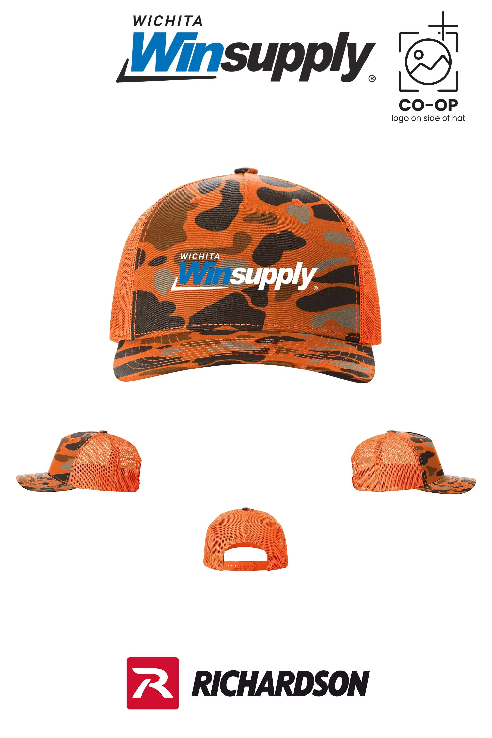 Richardson 112PFP Printed Five-Panel Trucker - Wichita Winsupply