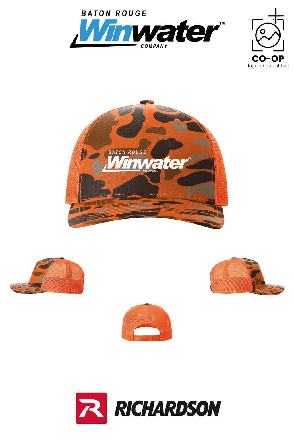 Richardson 112PFP Printed Five-Panel Trucker - Baton Rouge Winwater