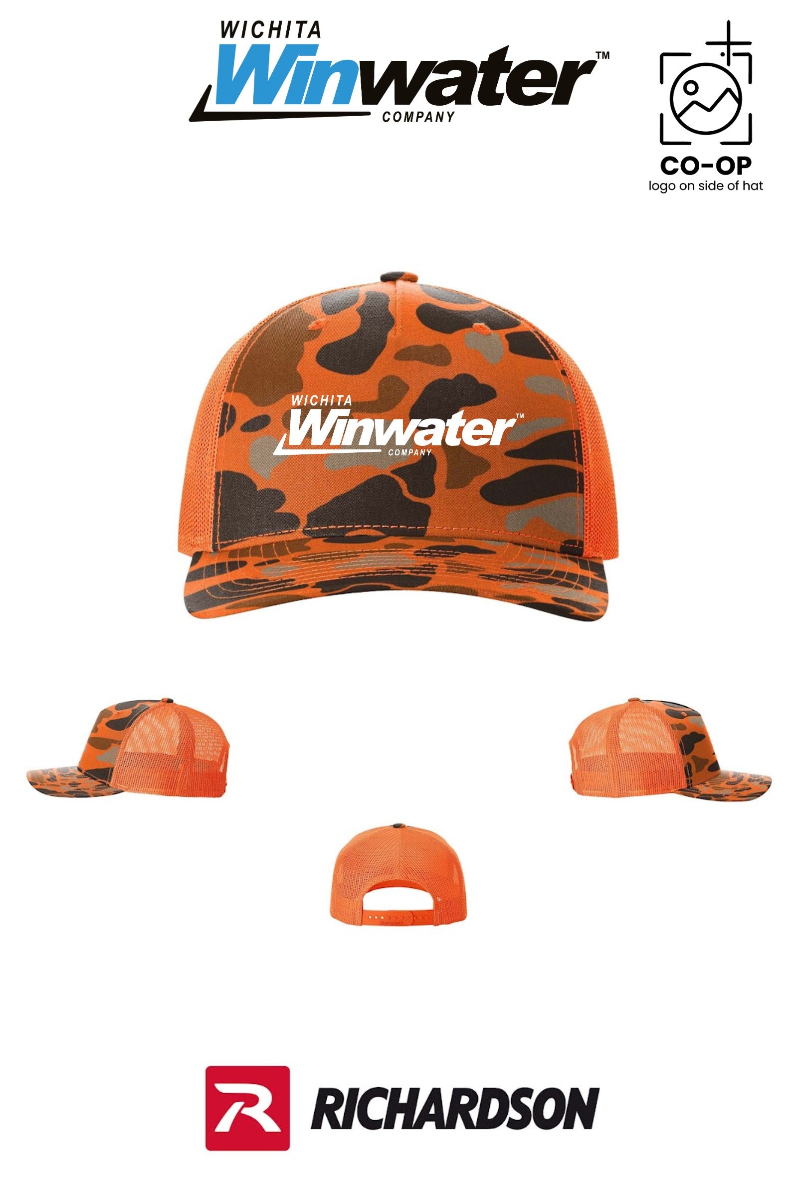 Richardson 112PFP Printed Five-Panel Trucker - Wichita Winwater