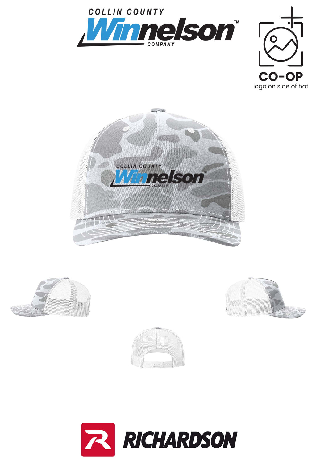 Richardson 112PFP Printed Five-Panel Trucker - Collin County Winnelson